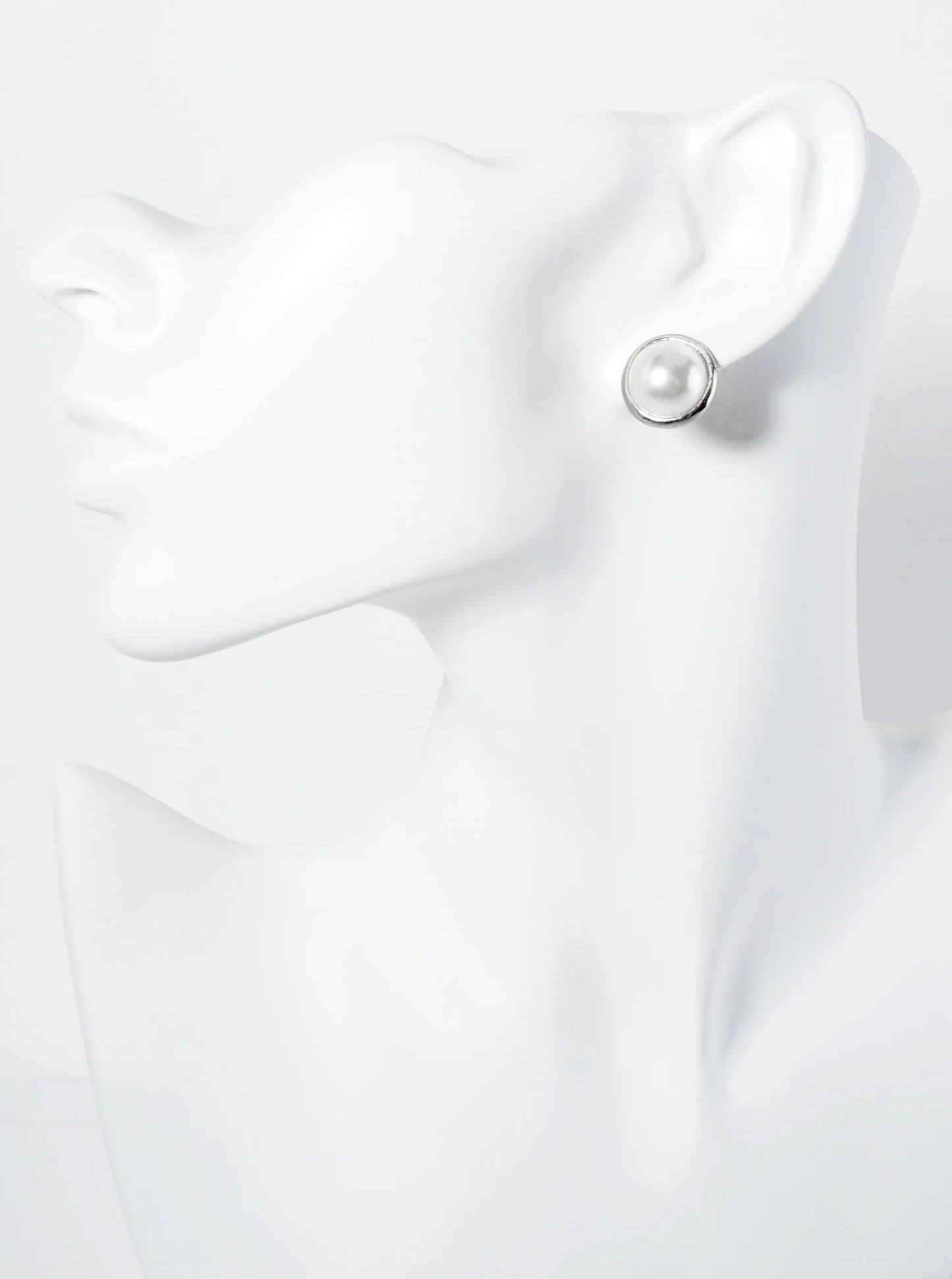 15mm Pearl Button Stud Earrings