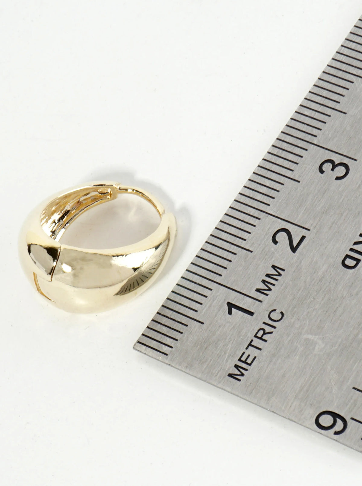 15mm Polished 14K-Gold-Dipped Tapered Huggie Hoop Earrings