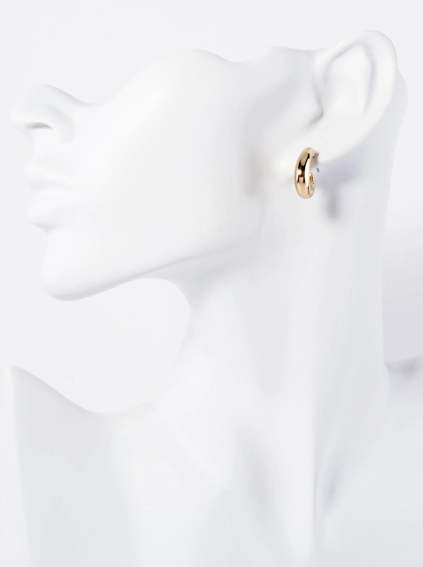15mm Polished Hollow Huggie Hoop Earrings