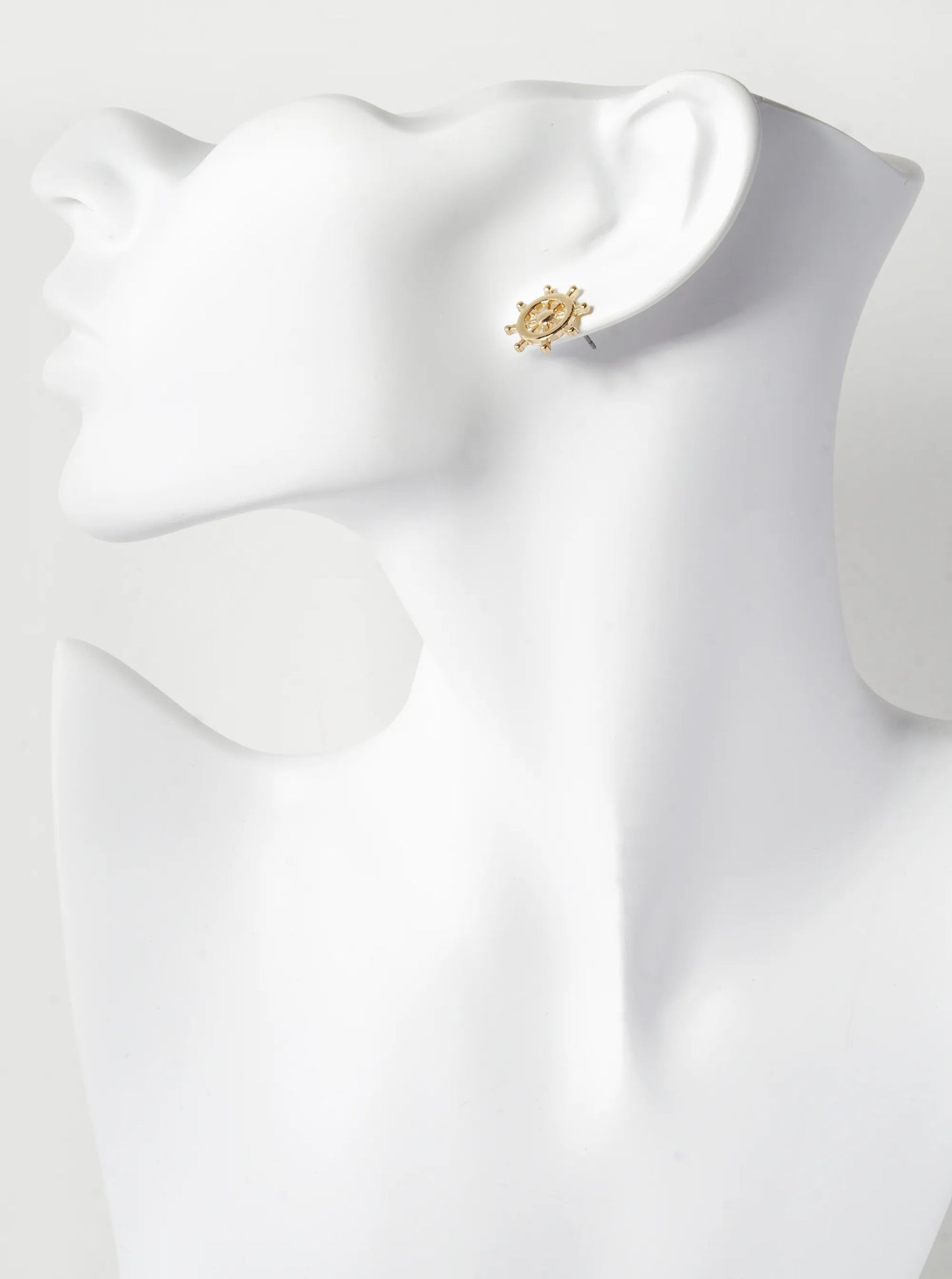 15mm Ships Wheel Stud Earrings
