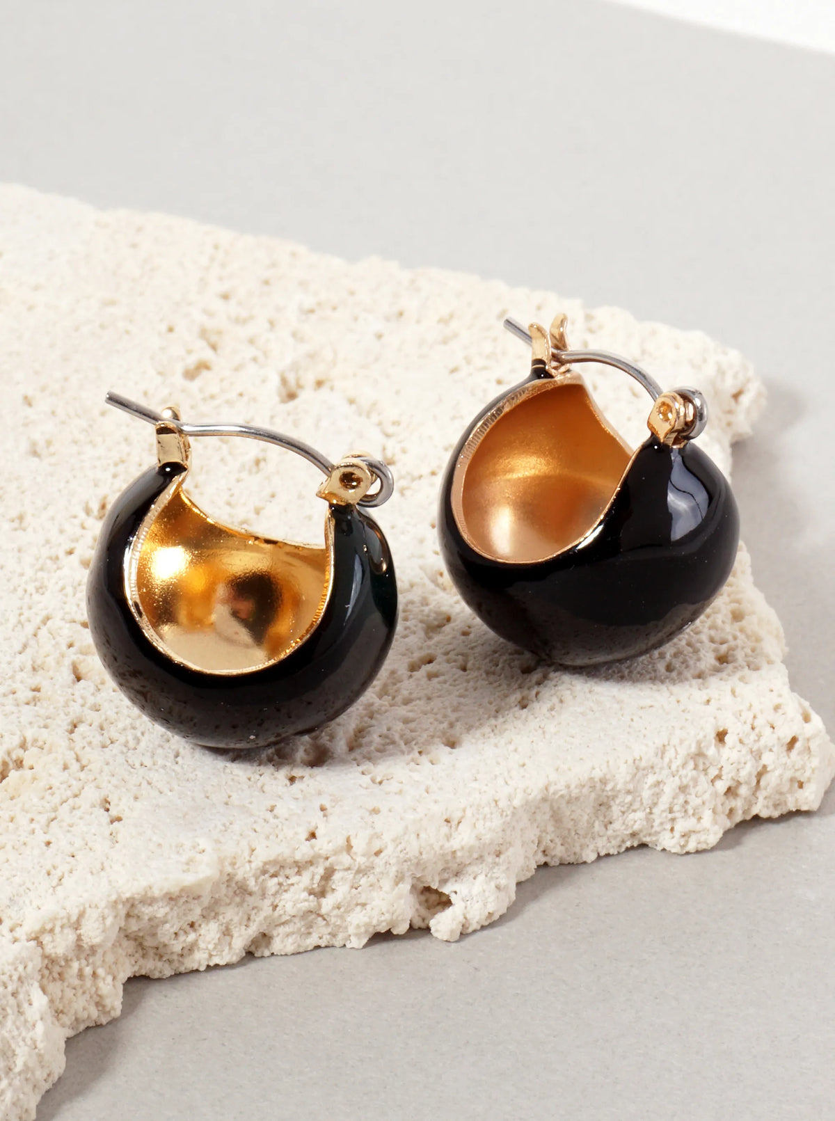 15mm Sphere Enamel Huggie Hoop Earrings