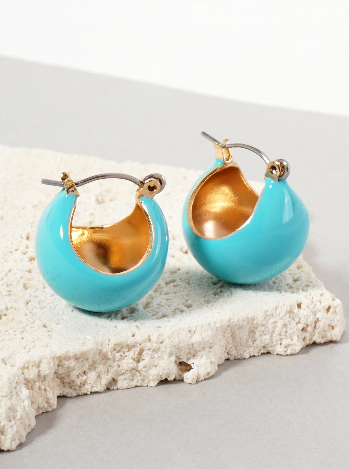 15mm Sphere Enamel Huggie Hoop Earrings