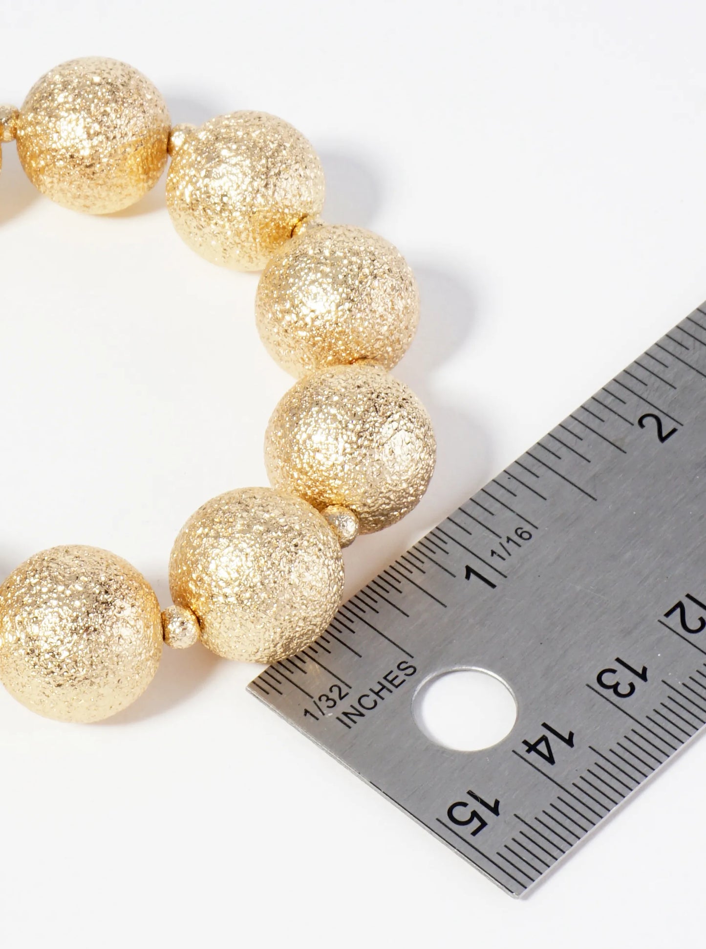 15mm Textured Metallic Ball Stretch Bracelet