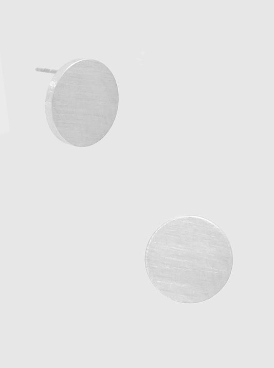 10MM SATIN METAL ROUND POST STUD EARRING