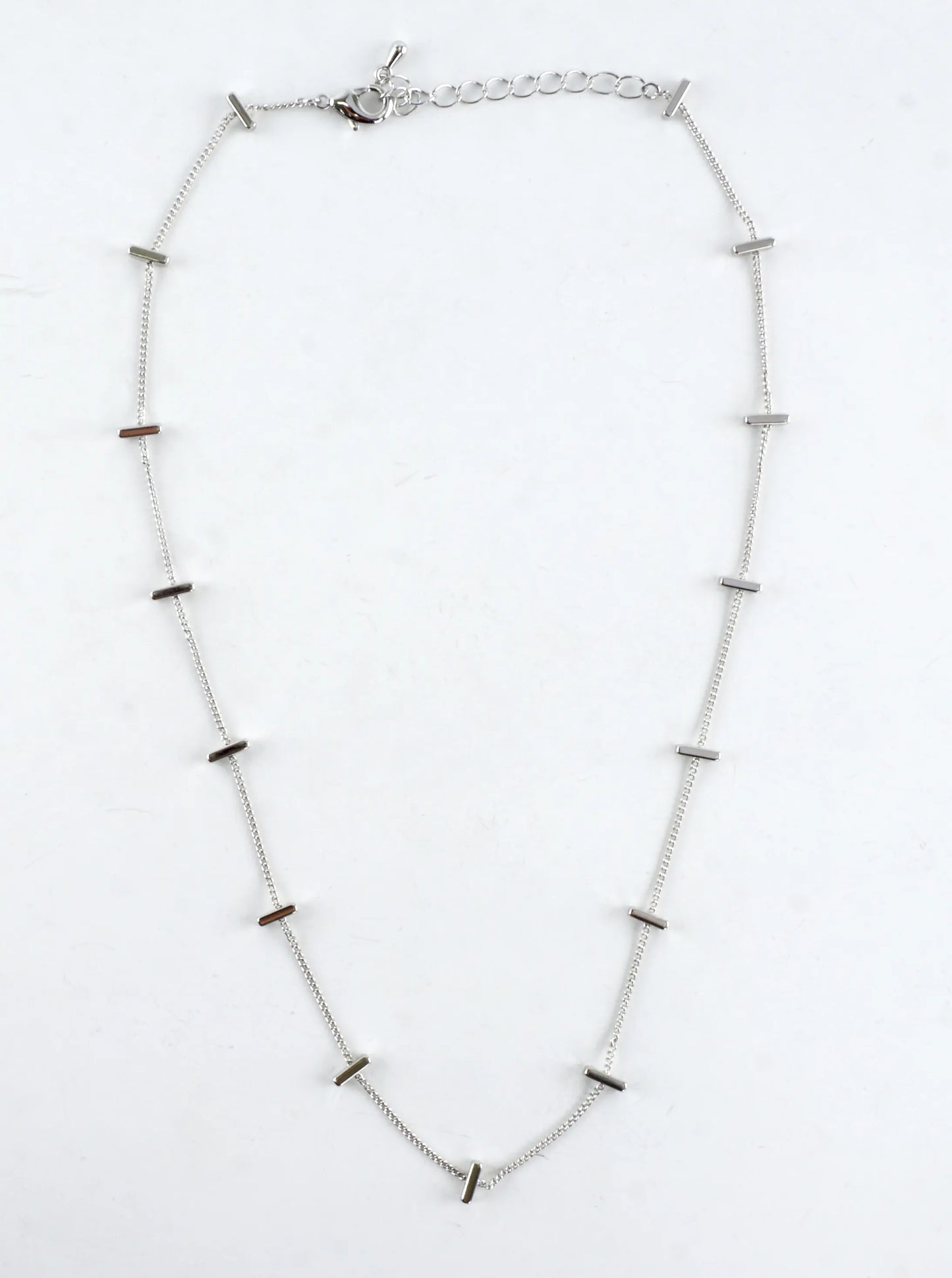 16 Inch Brass Bar Station Chain Necklace