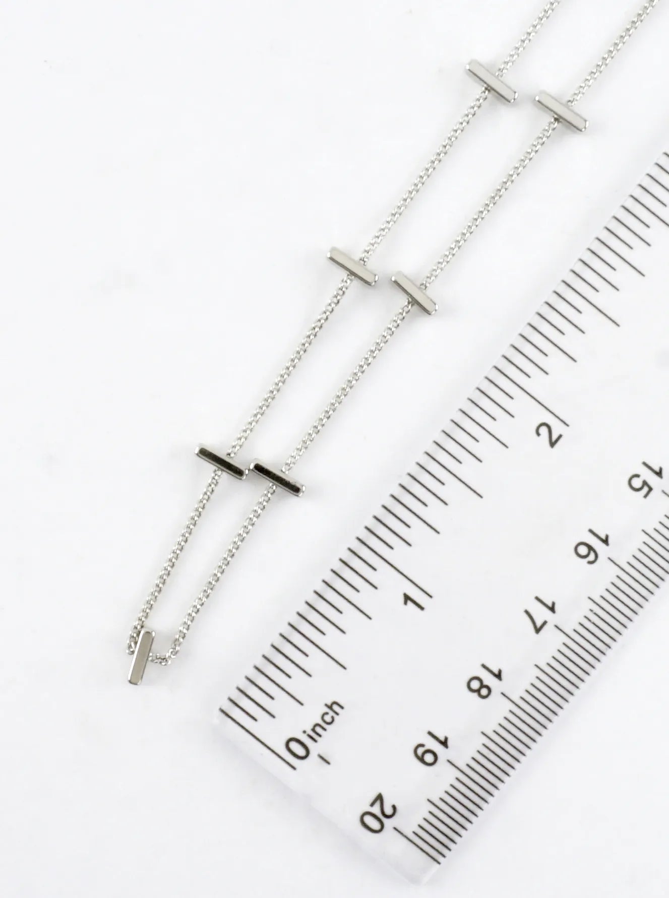 16 Inch Brass Bar Station Chain Necklace