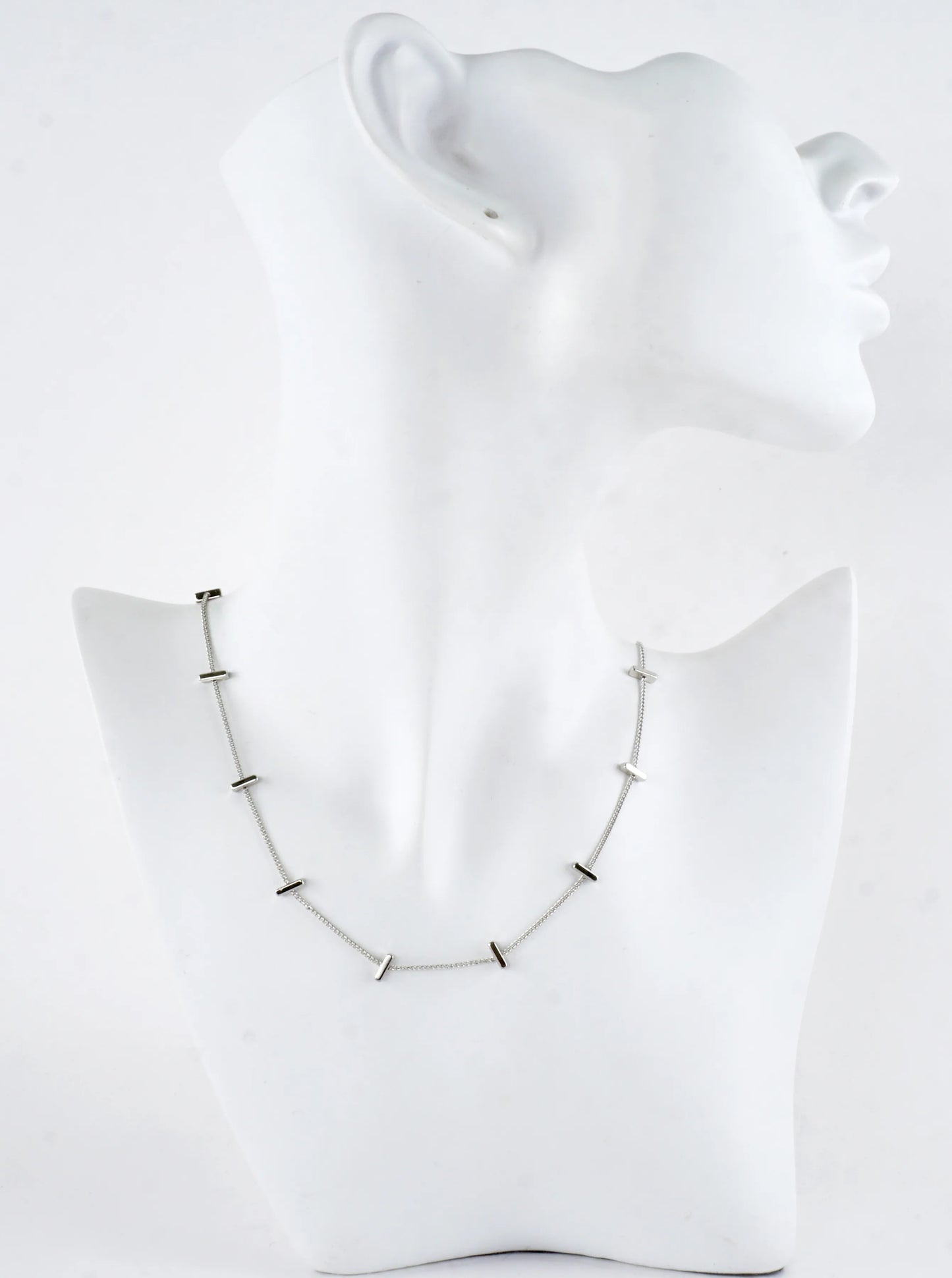 16 Inch Brass Bar Station Chain Necklace