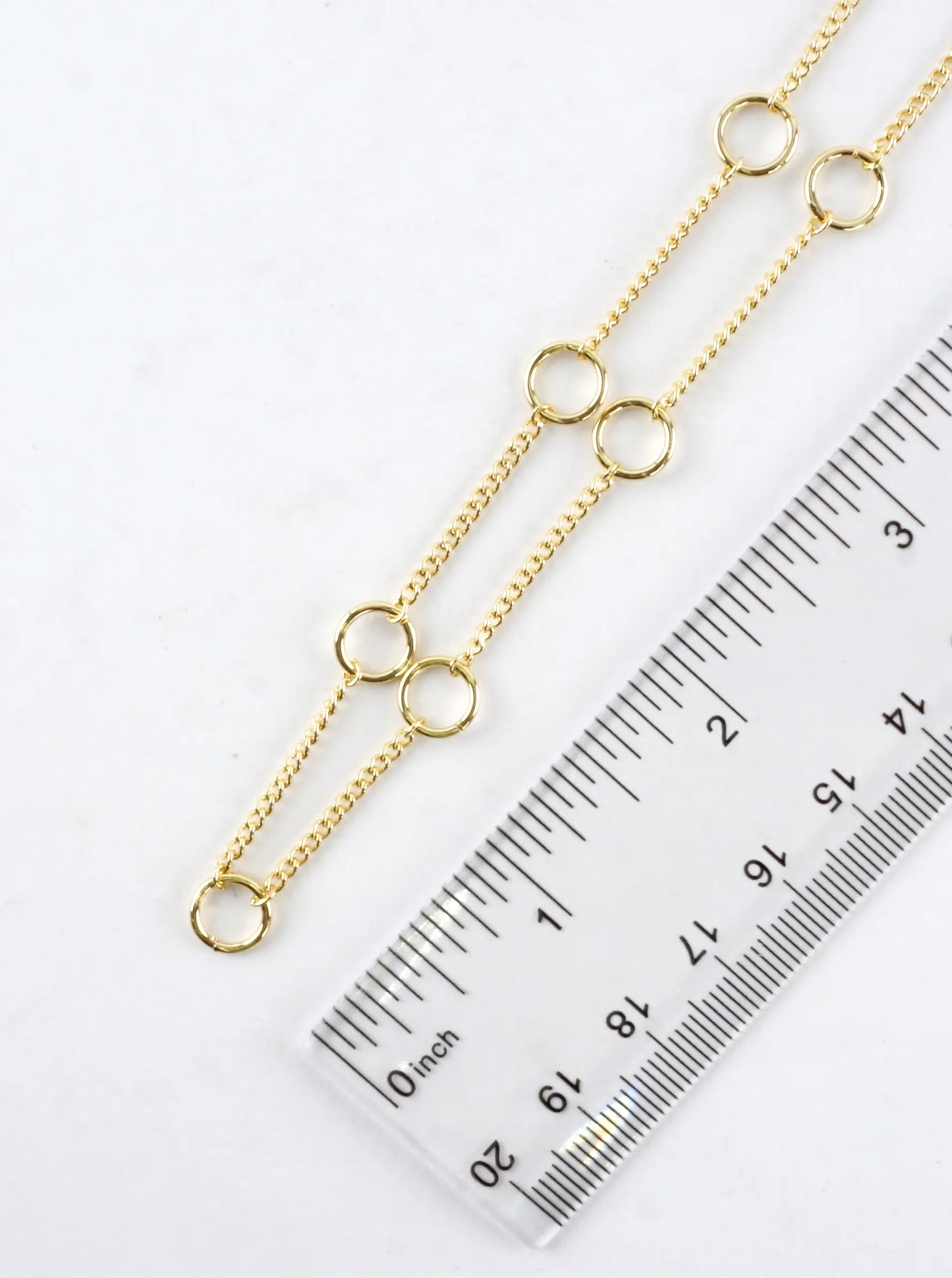 16 Inch Brass Circle Station Chain Necklace