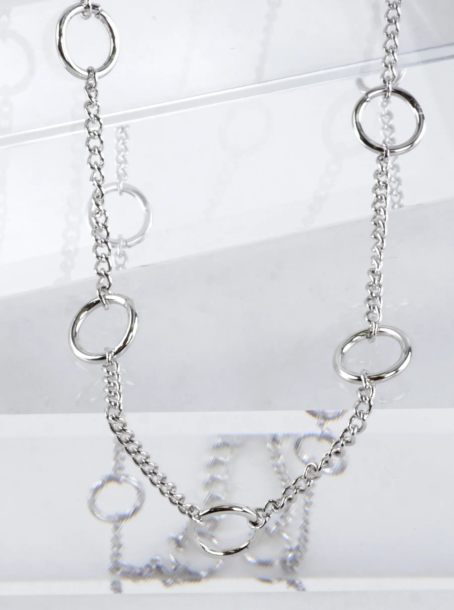 16 Inch Brass Circle Station Chain Necklace
