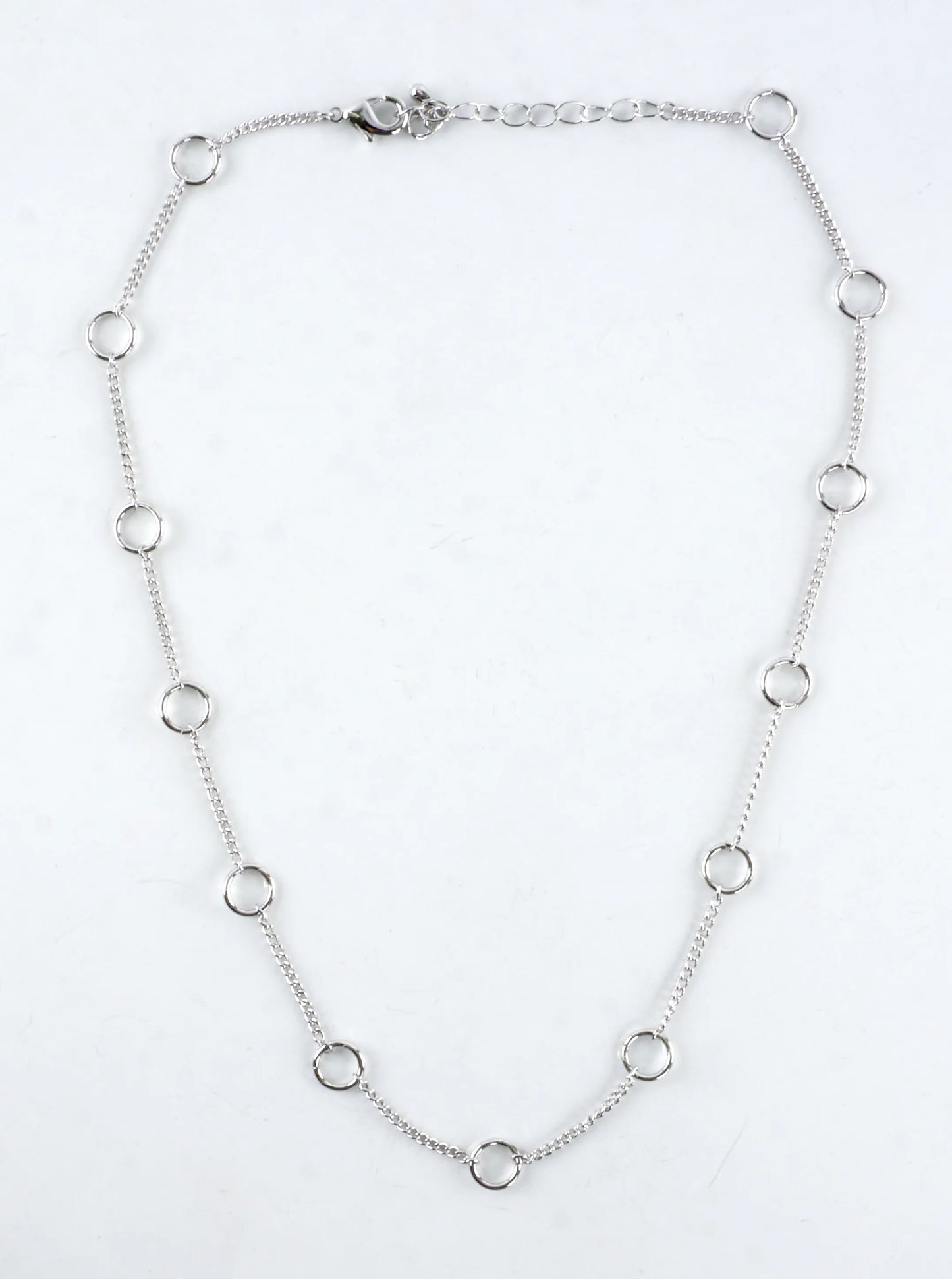16 Inch Brass Circle Station Chain Necklace