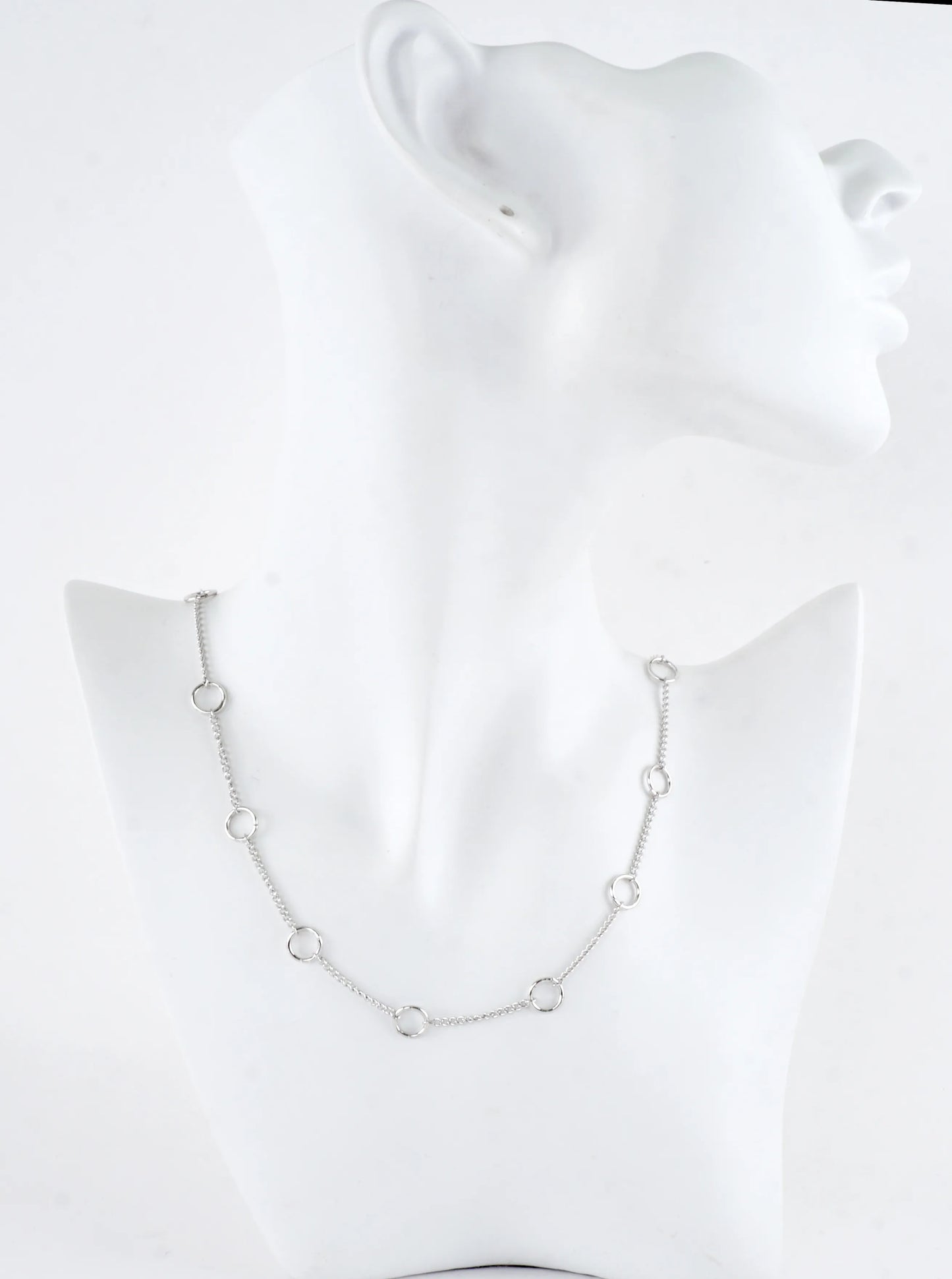 16 Inch Brass Circle Station Chain Necklace