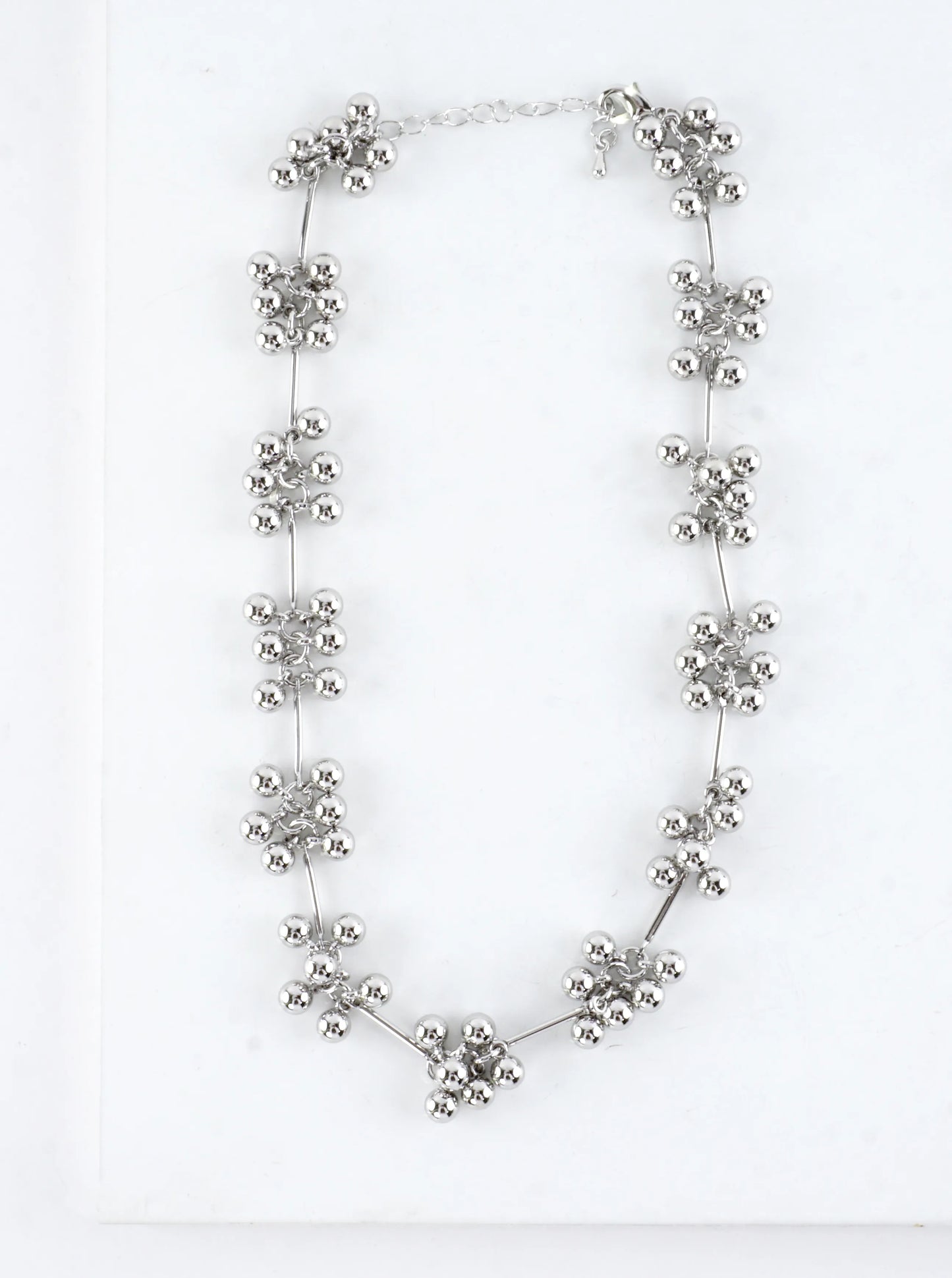 16 Inch Brass Cluster Beads Station Chain Necklace