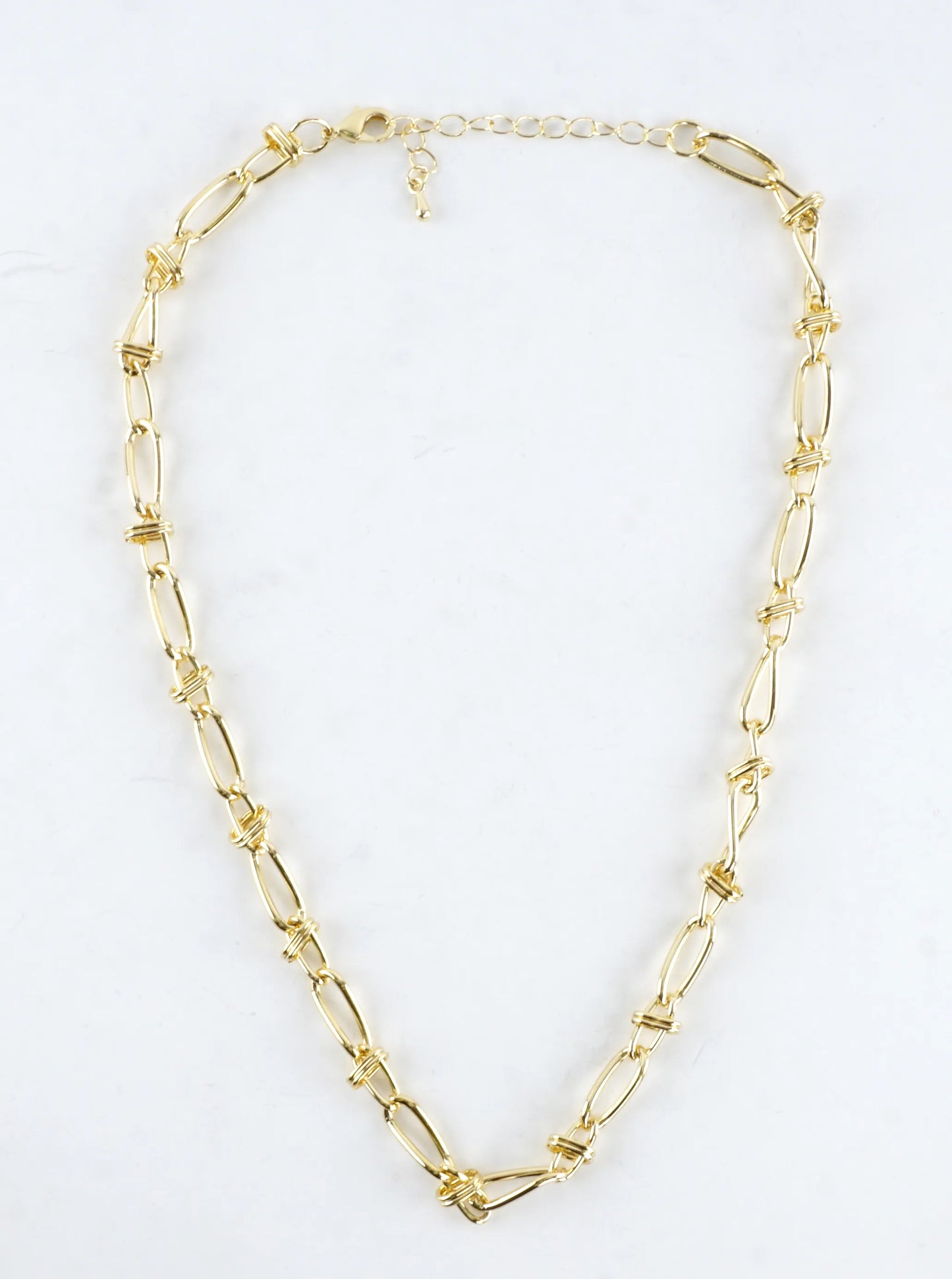 16 Inch Brass Twisted Figure Eight Chain Necklace