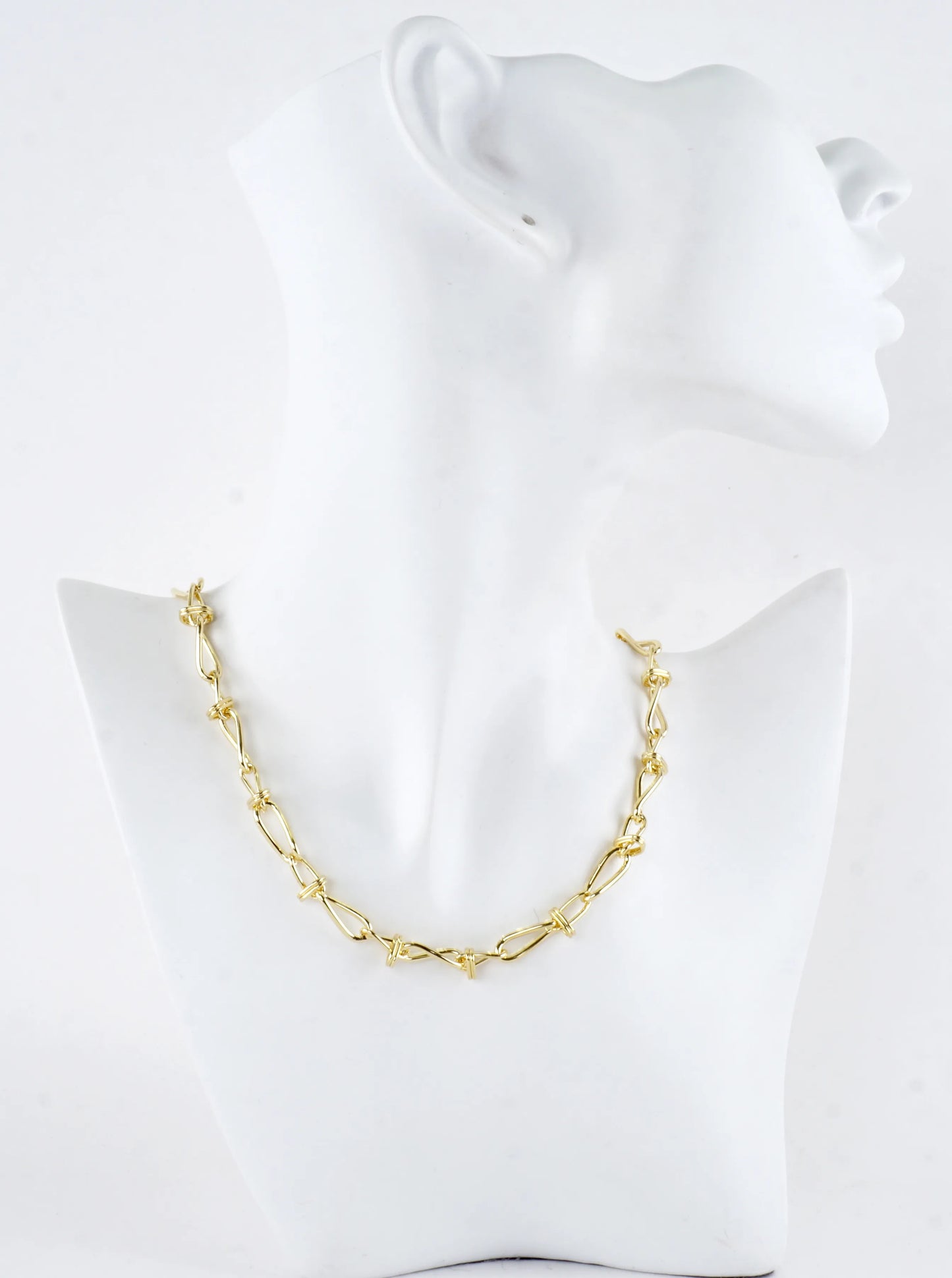 16 Inch Brass Twisted Figure Eight Chain Necklace
