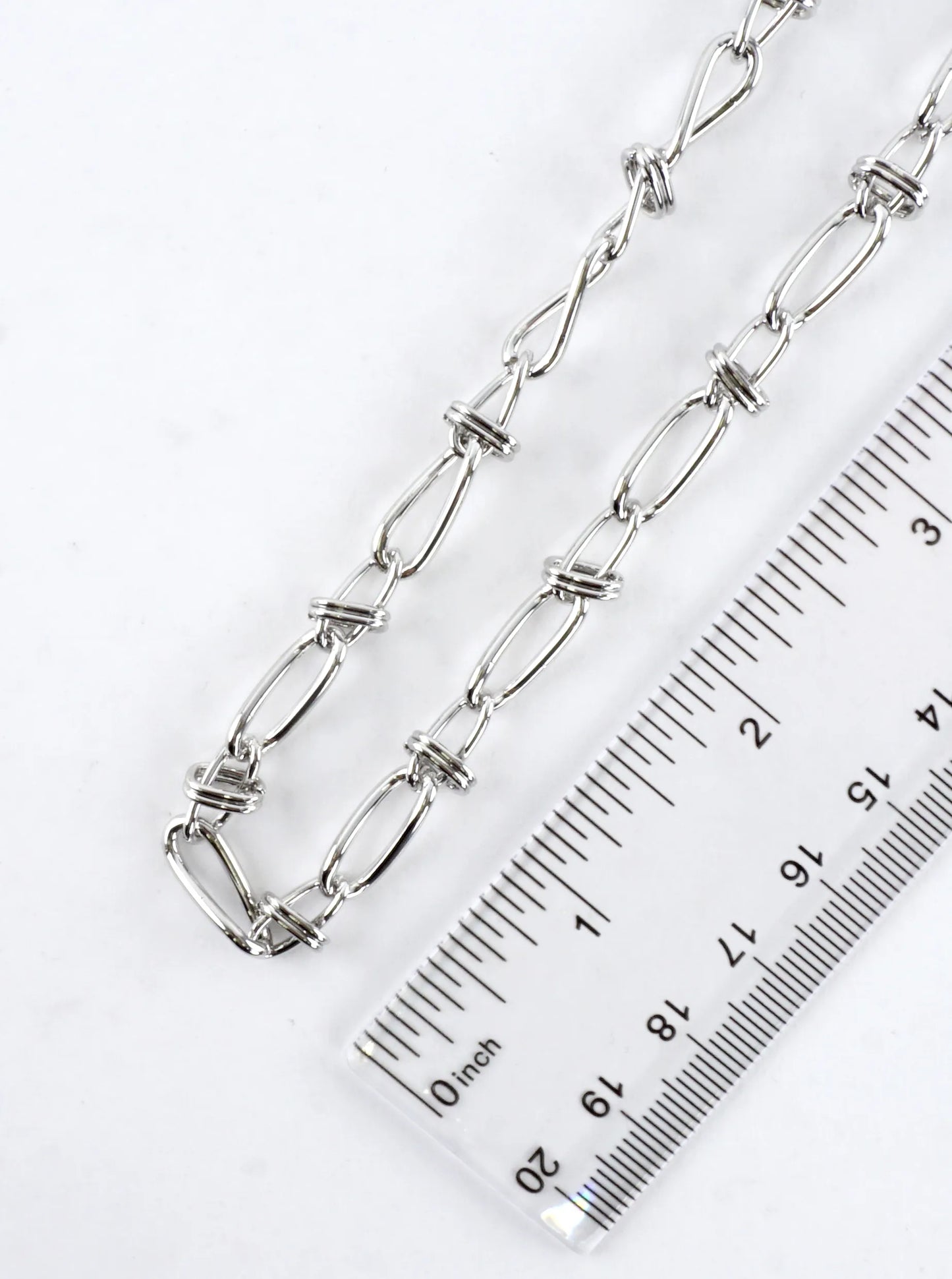 16 Inch Brass Twisted Figure Eight Chain Necklace