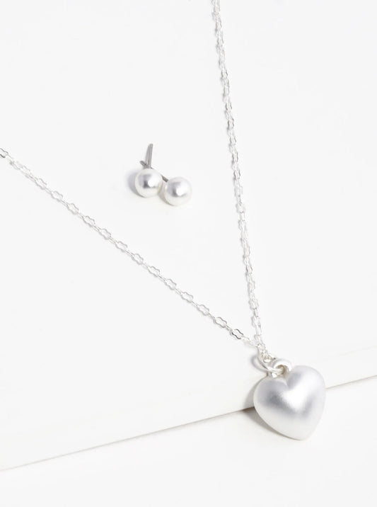 16 Inch Bubble Heart Pendant Necklace