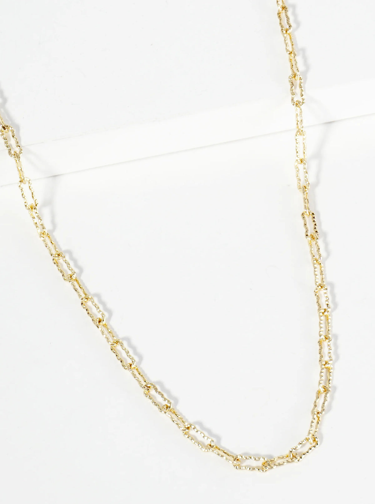 16 Inch Delicate Textured Link Chain Necklace
