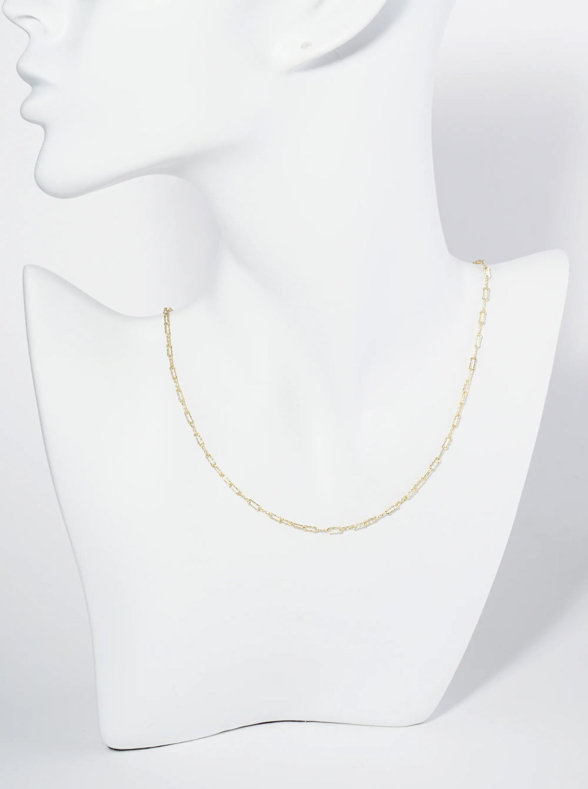 16 Inch Delicate Textured Link Chain Necklace