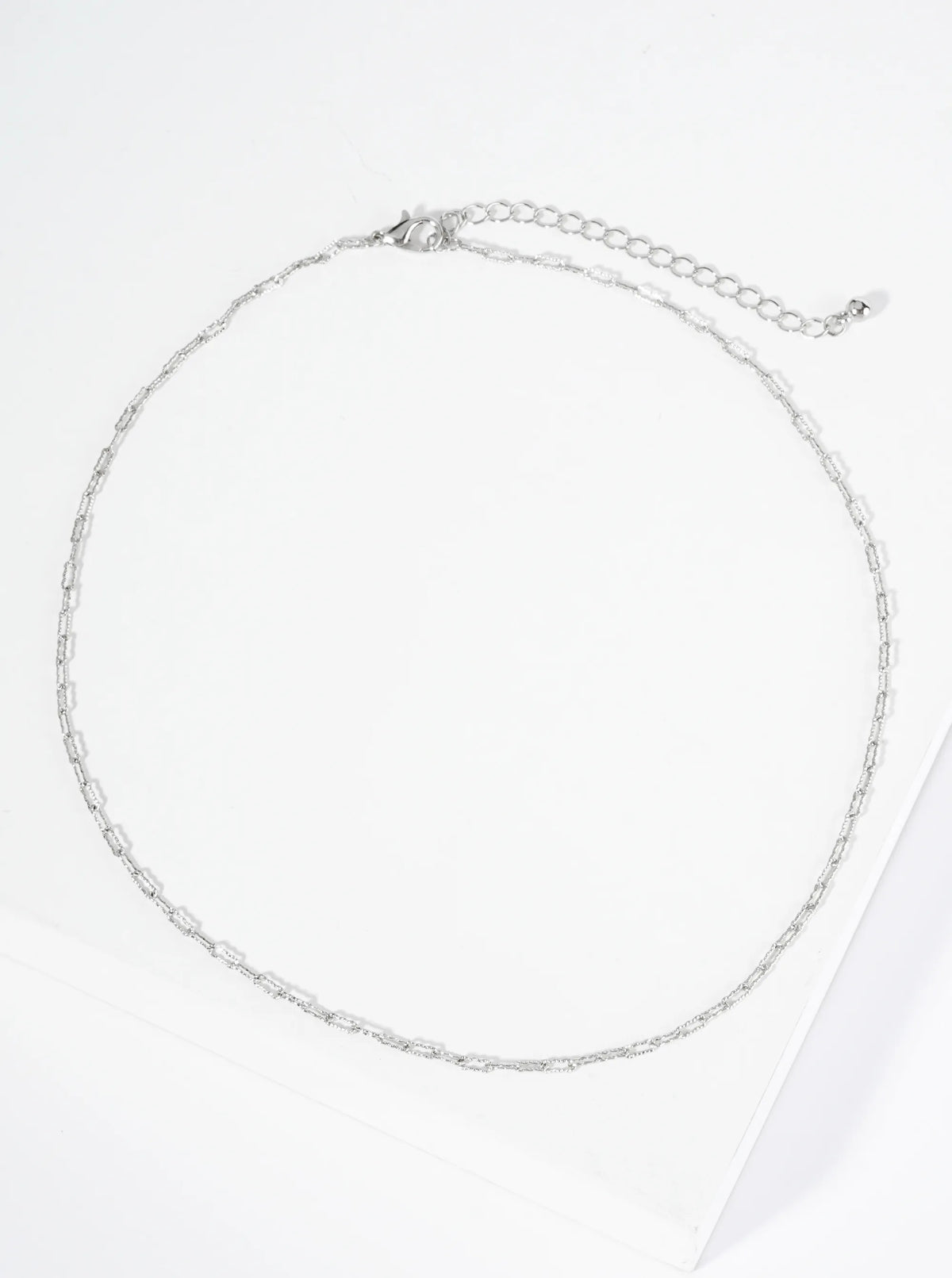 16 Inch Delicate Textured Link Chain Necklace
