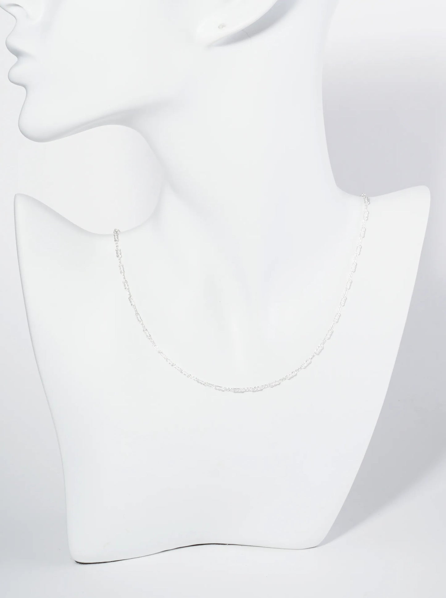 16 Inch Delicate Textured Link Chain Necklace