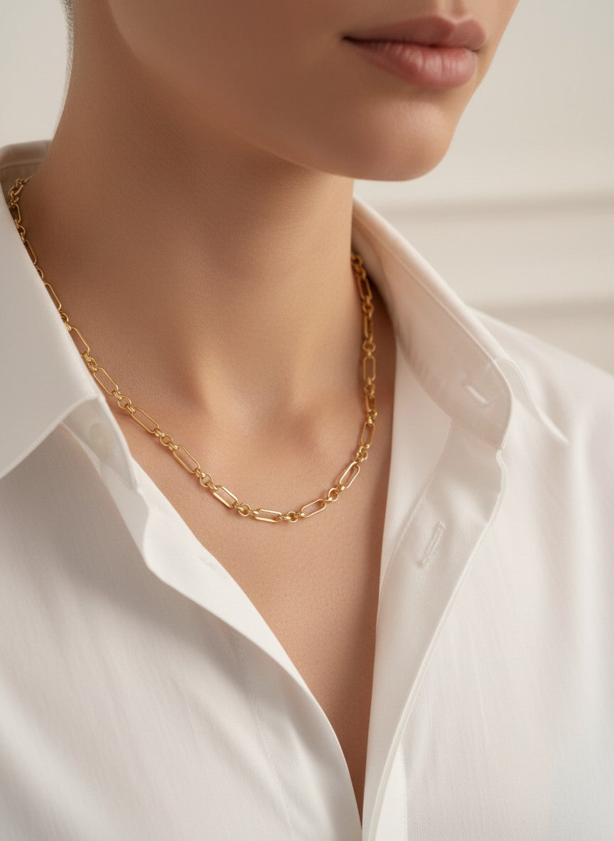 16 Inch Elegant Open Link Chain Necklace