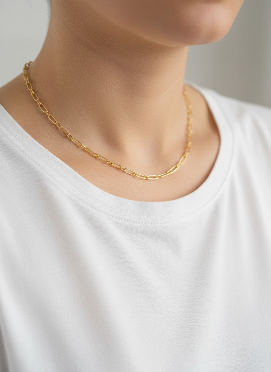 16 Inch Elongated Link Chain Necklace