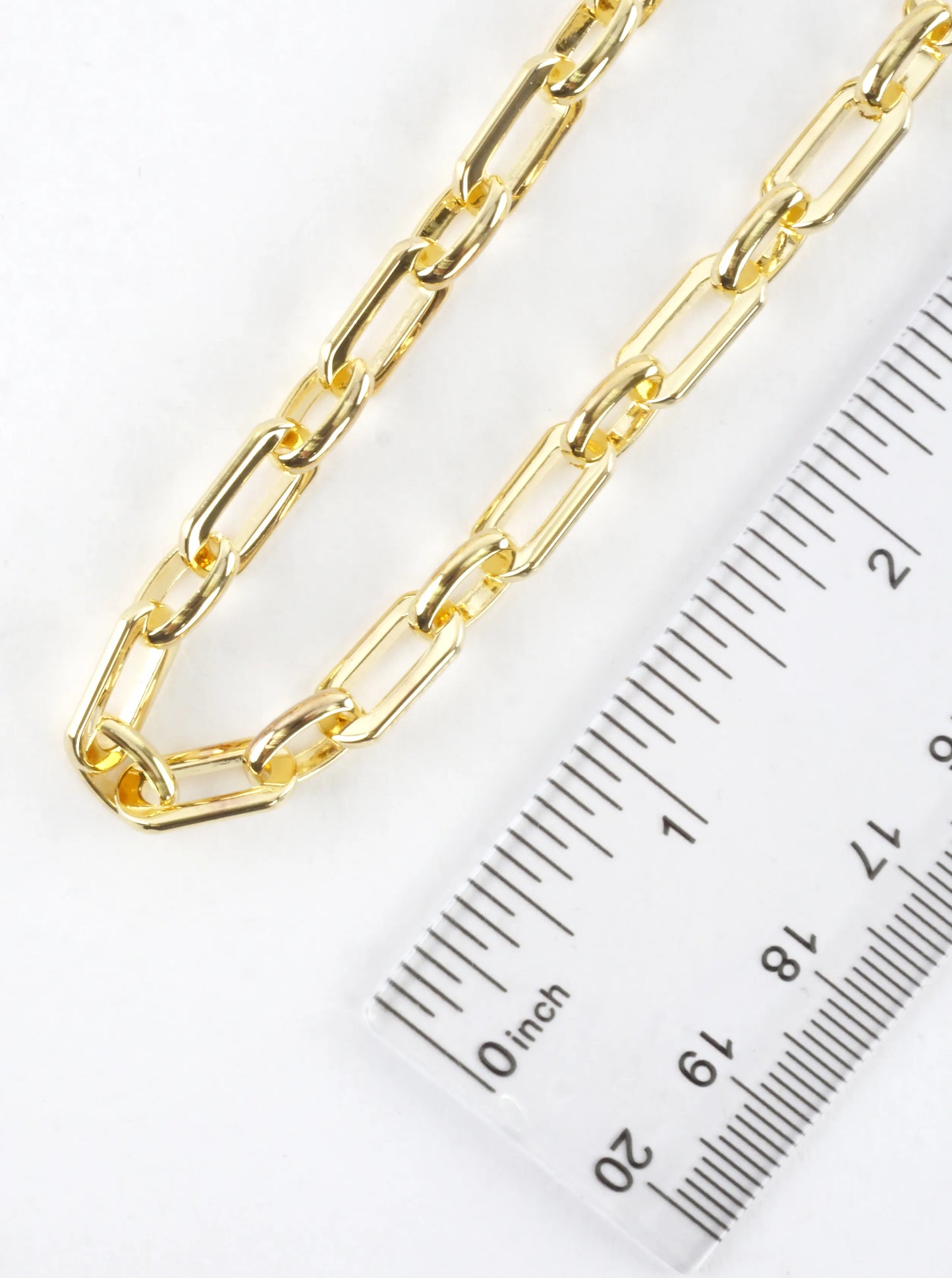 16 Inch Mirror Brass Oval Link Chain Necklace