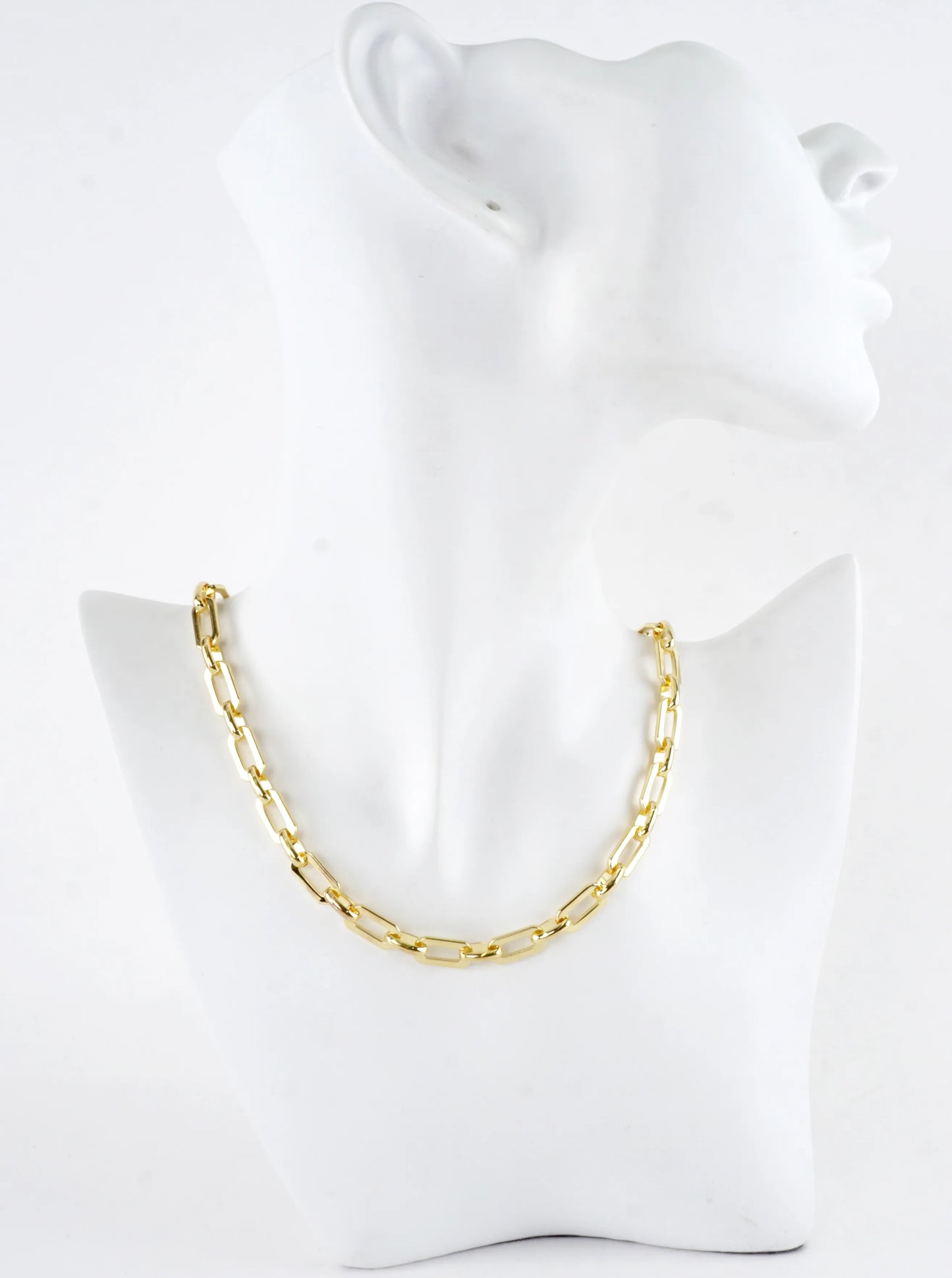 16 Inch Mirror Brass Oval Link Chain Necklace
