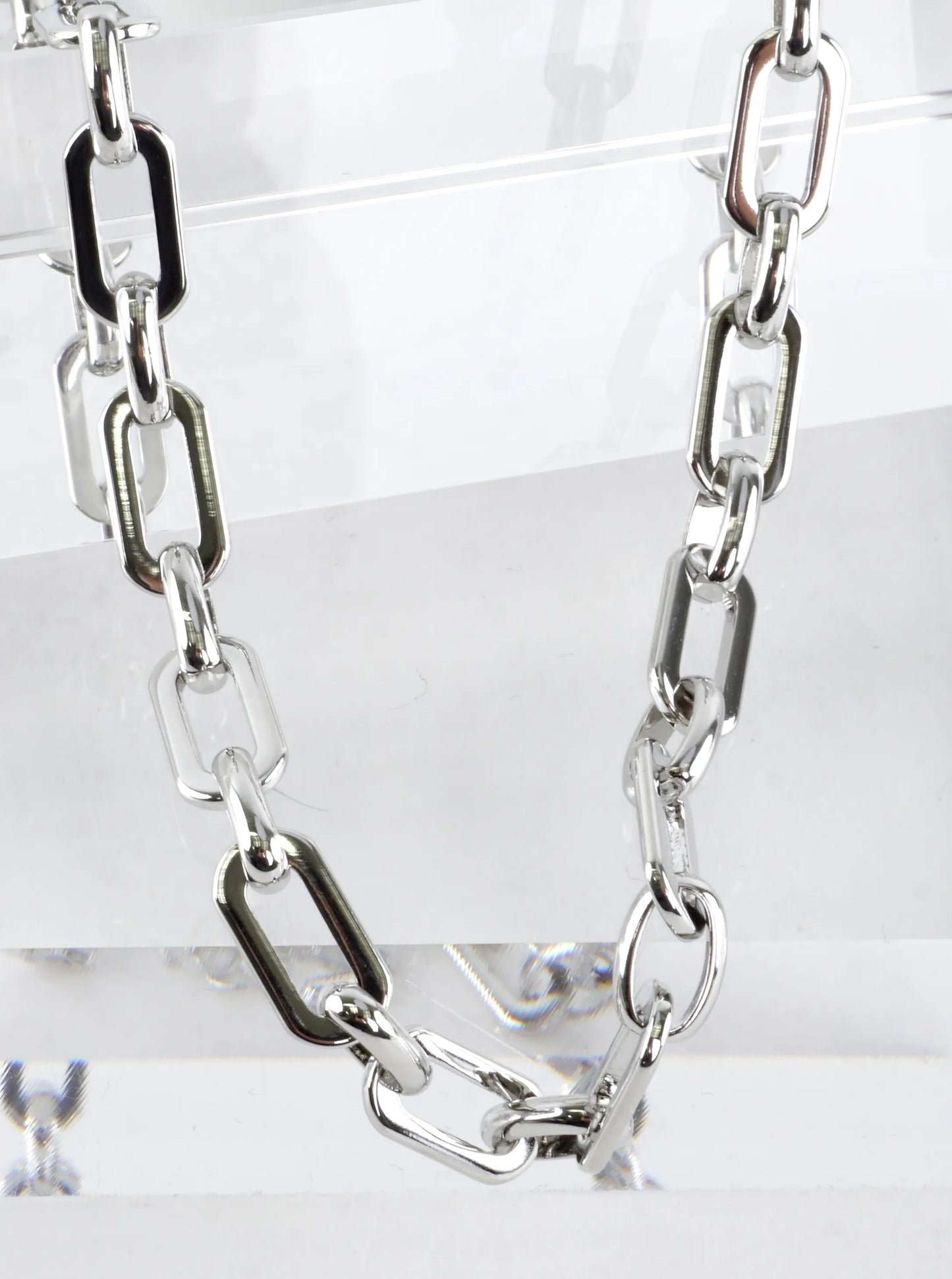 16 Inch Mirror Brass Oval Link Chain Necklace