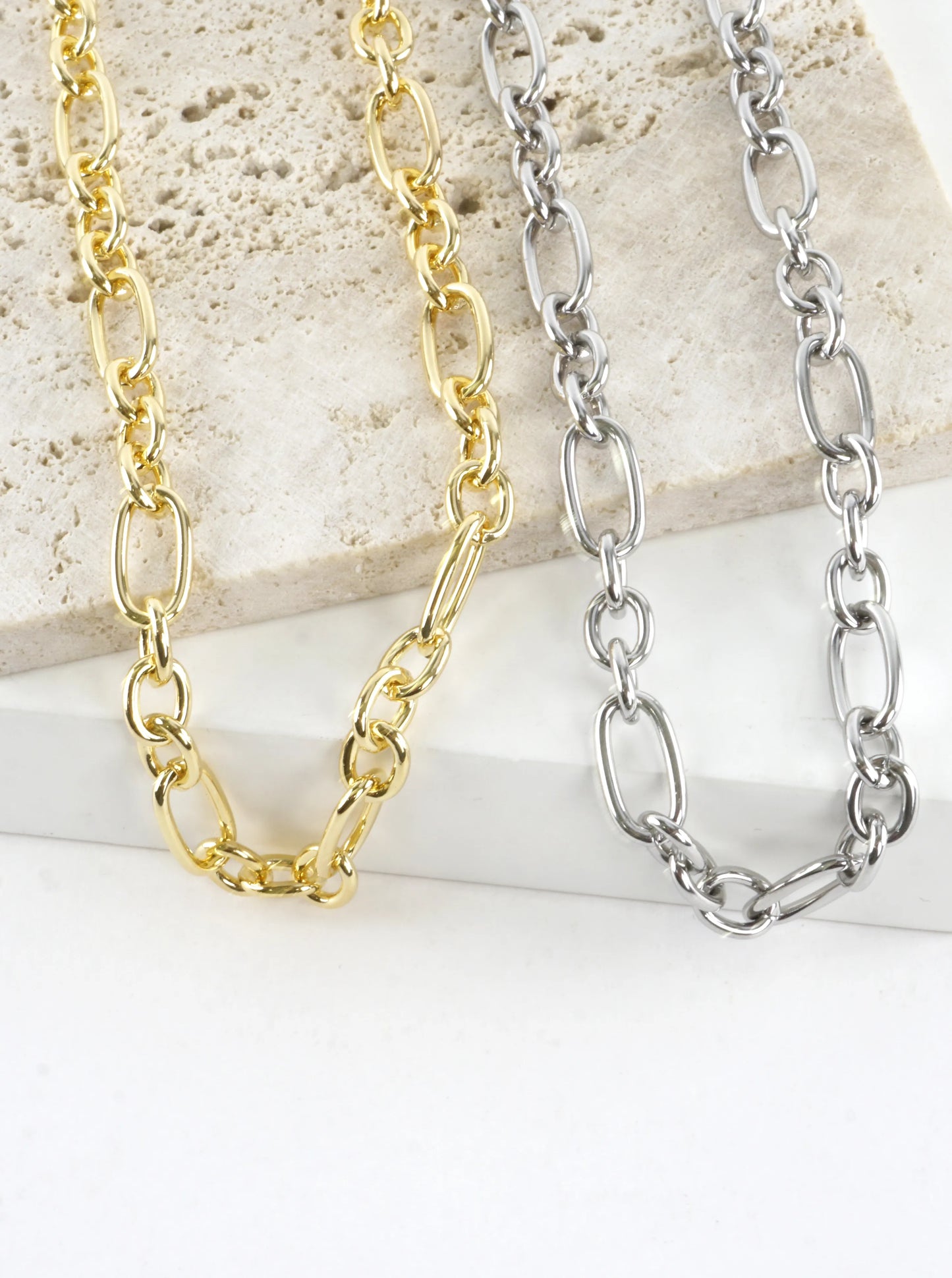 16 Inch Oval Links Stainless Steel Chain Necklace
