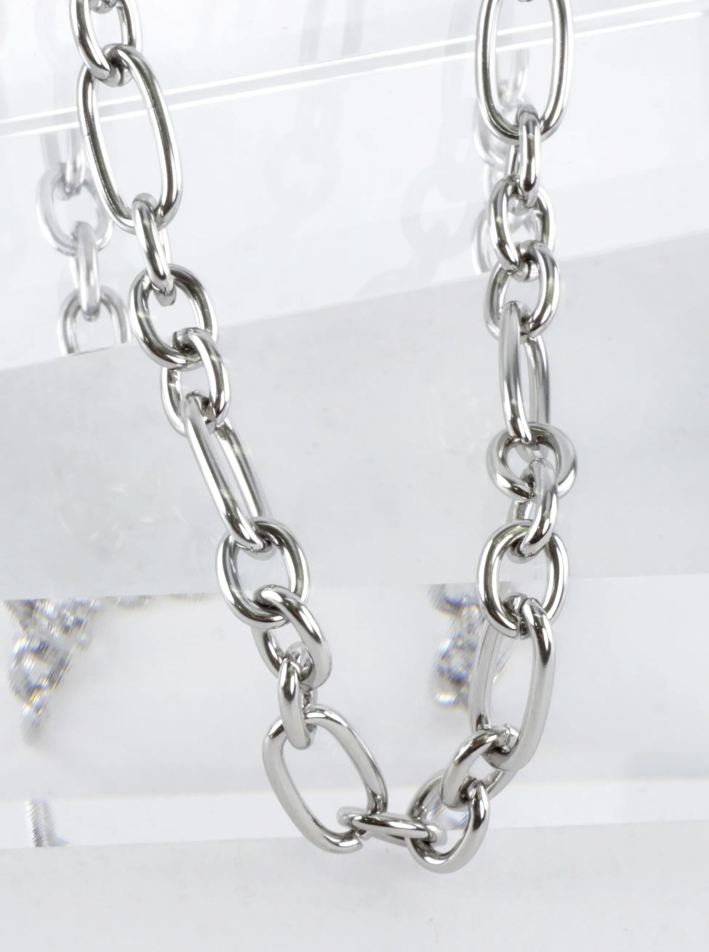 16 Inch Oval Links Stainless Steel Chain Necklace