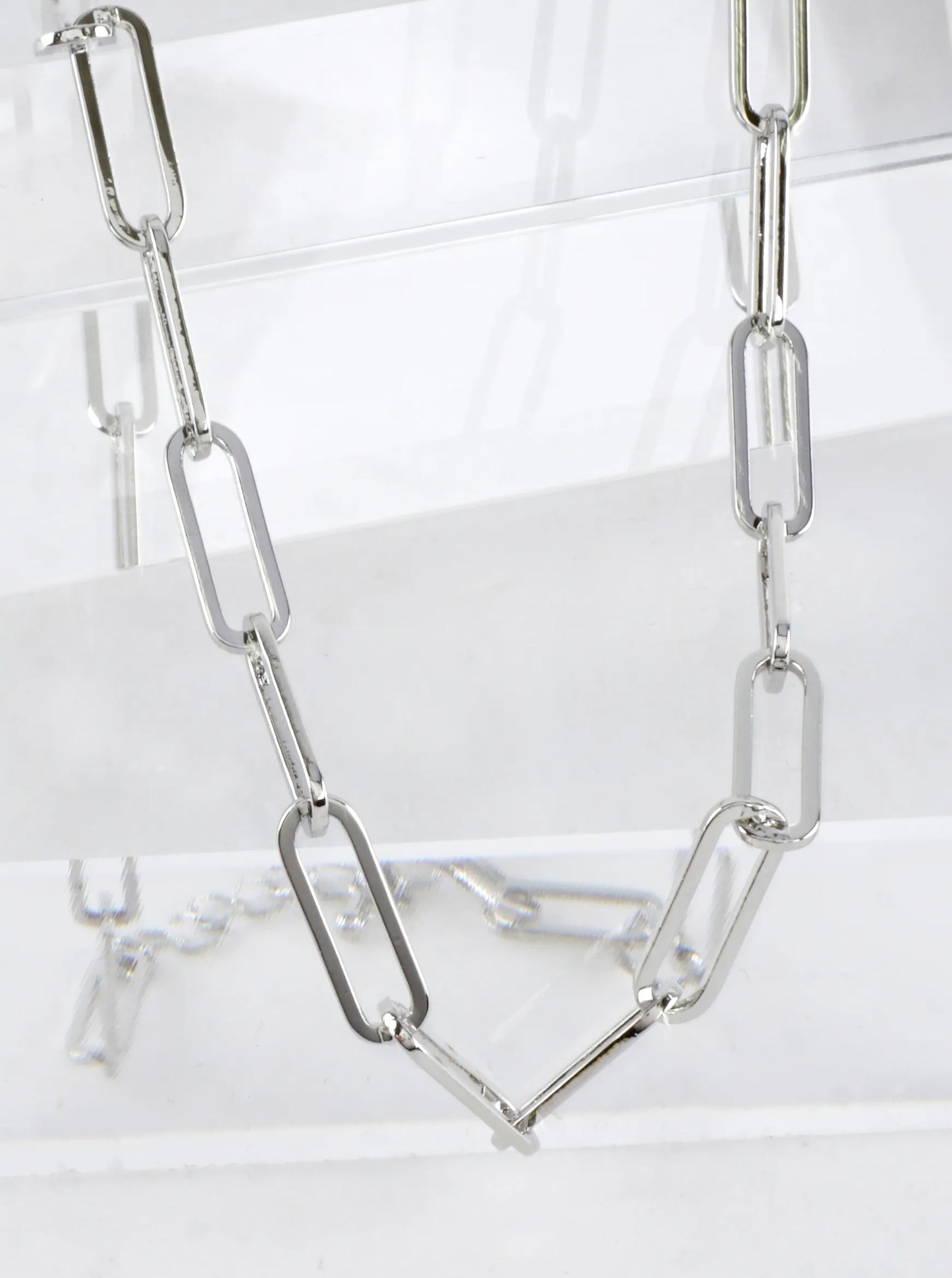 16 Inch Polished Brass Paperclip Chain Necklace