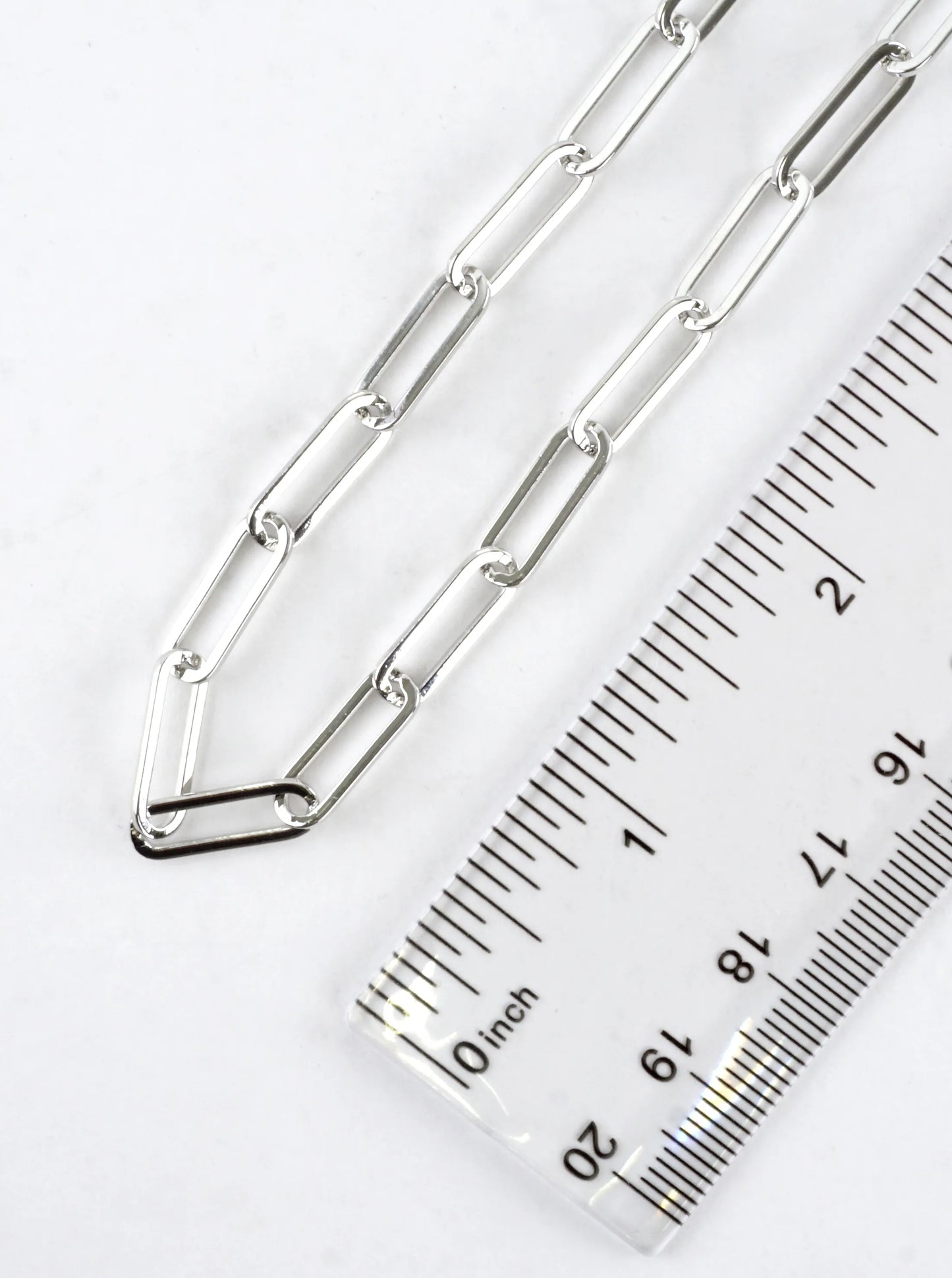 16 Inch Polished Brass Paperclip Chain Necklace