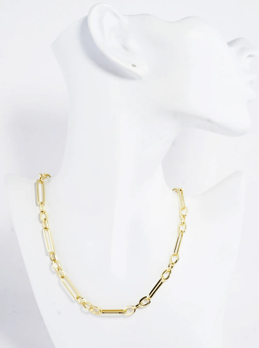 16 Inch Polished Link Paperclip Chain Necklace