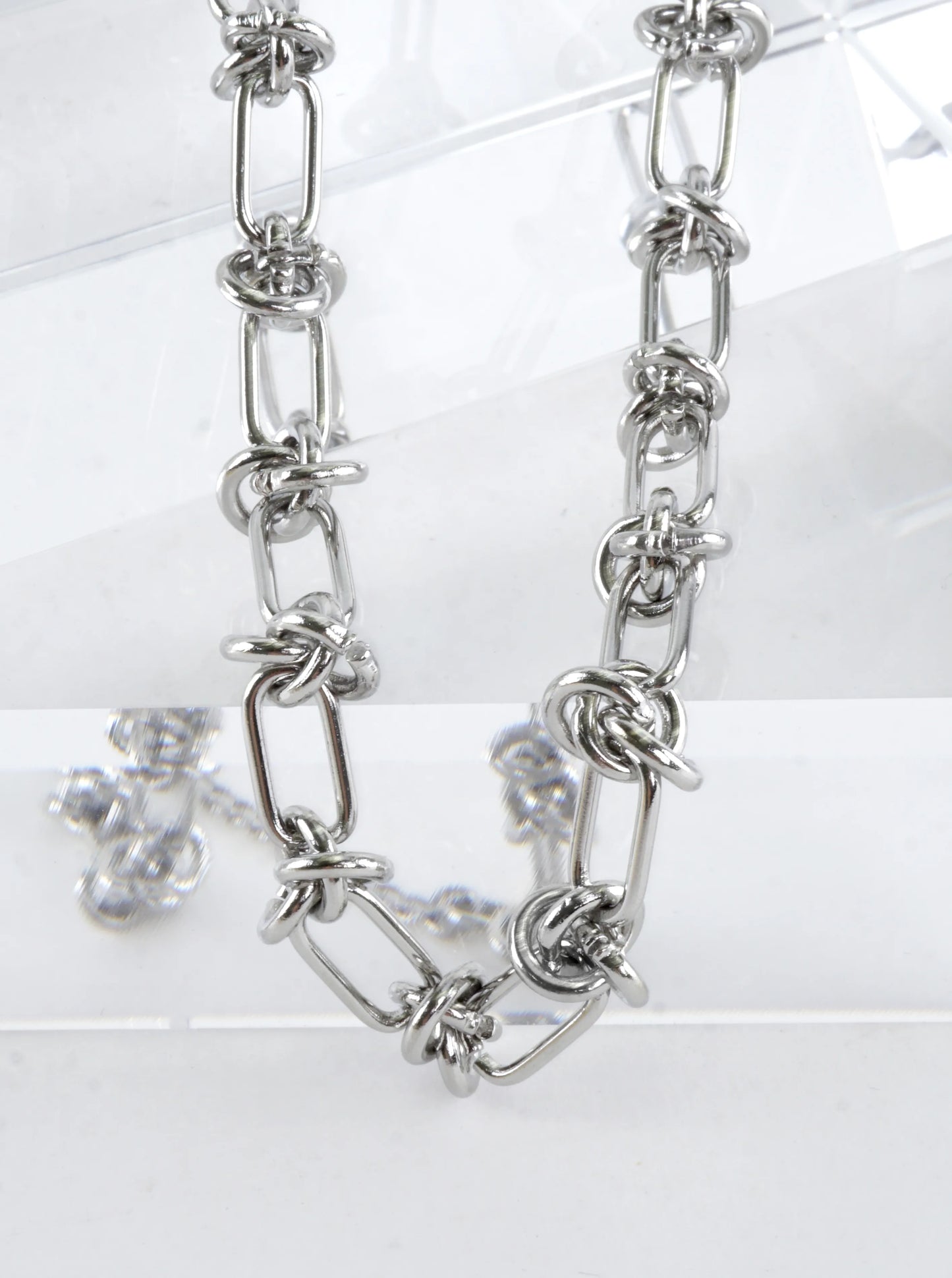 16 Inch Stainless Steel Love Knots Chain Necklace