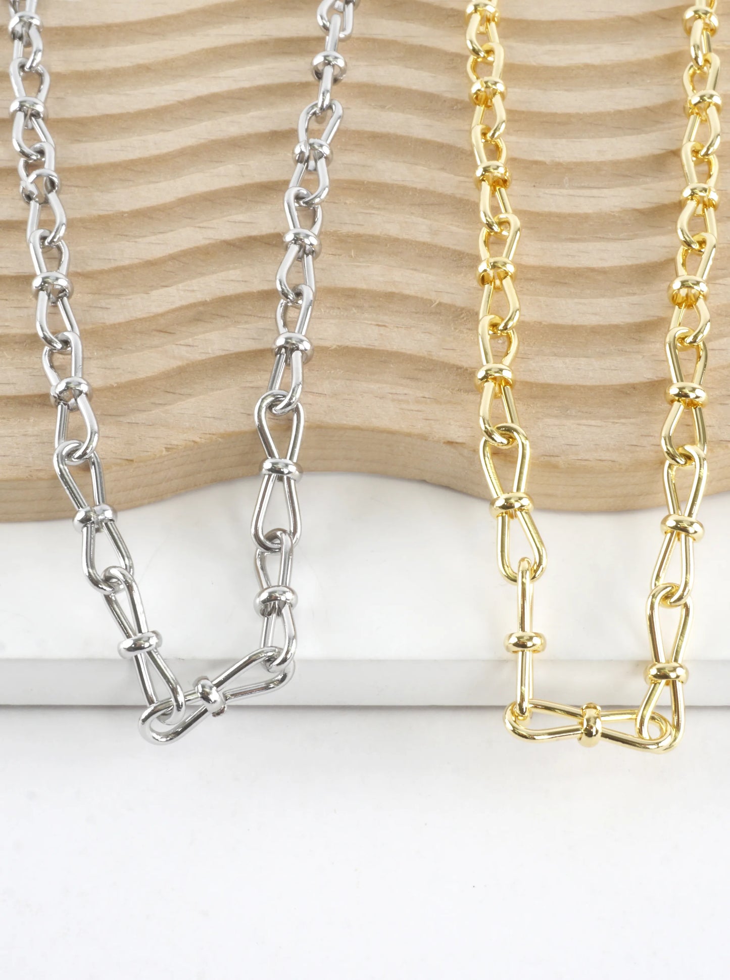 16 Inch Stainless Steel Pinch Link Chain Necklace
