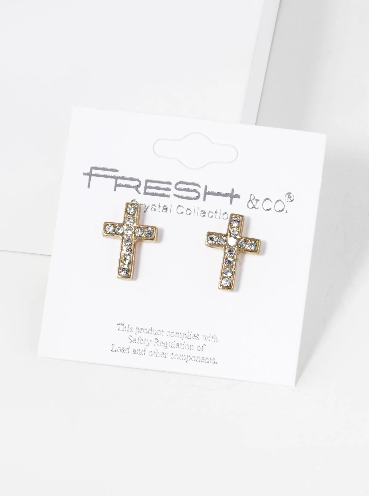 16mm Crystal Pave Cross Stud Earrings