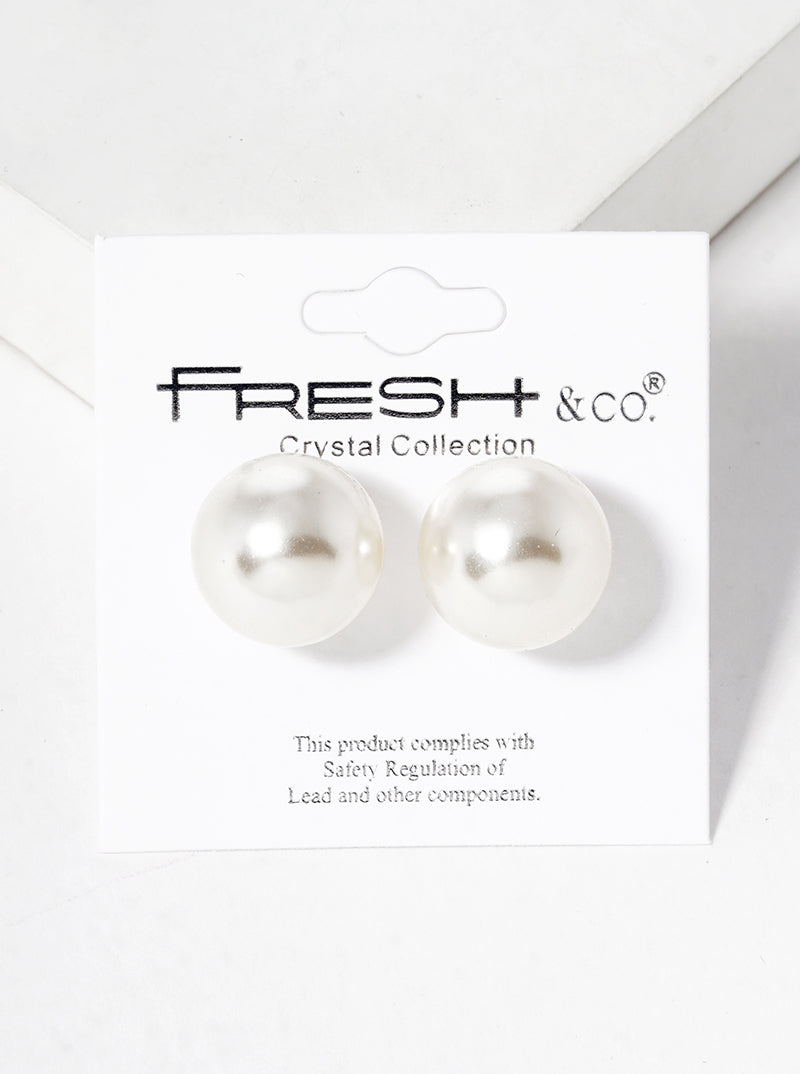 16mm Pearl Post Stud Earrings