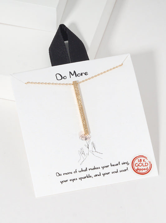 Rhodium Dipped Textured Bar Pendant Delicate Necklace Gold