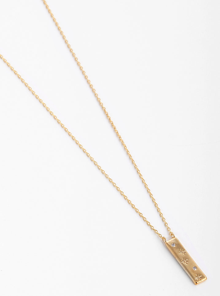 Little Star Wording Gold Dipped Delicate Pendant Necklace Gold