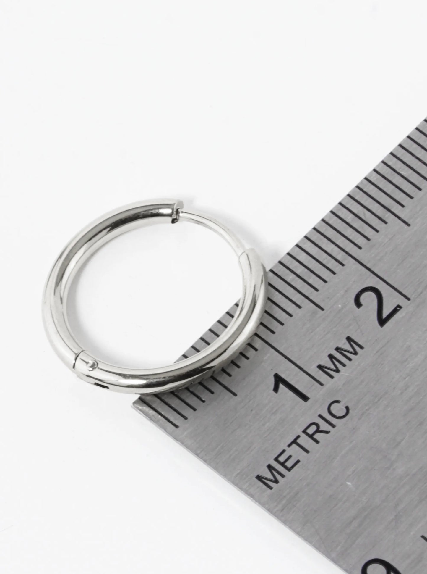 17mm Stainless Steel Huggie Hoop Earrings