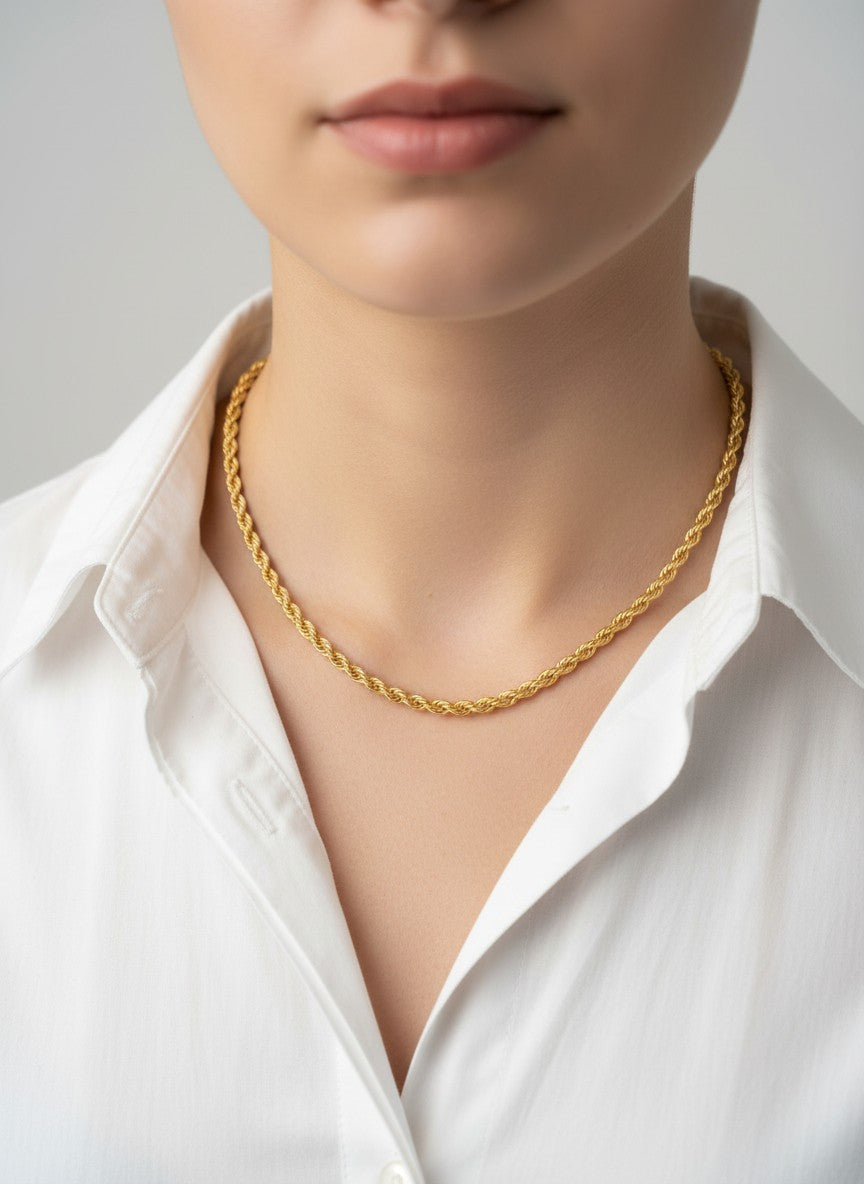 18 Inch Bold Twisted Rope Chain Necklace