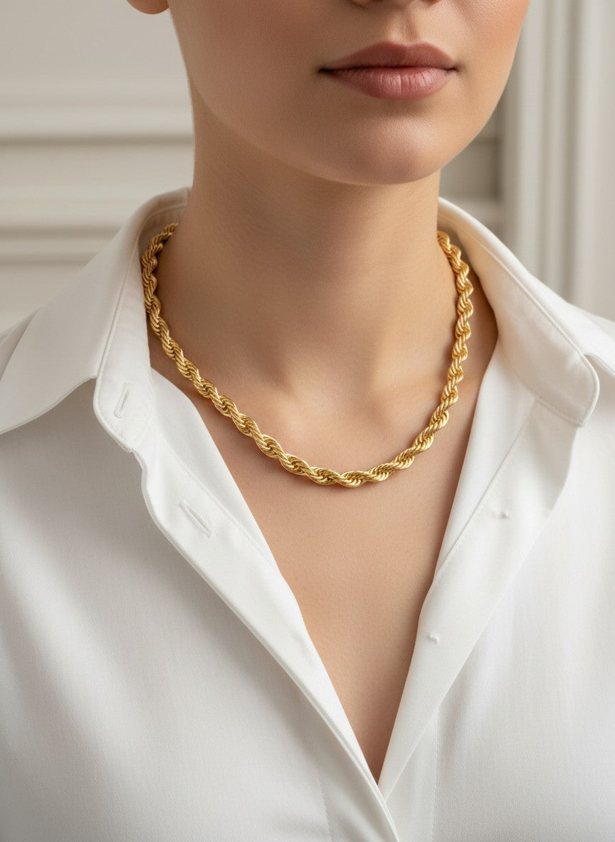 18 Inch Chunky Rope Chain Necklace