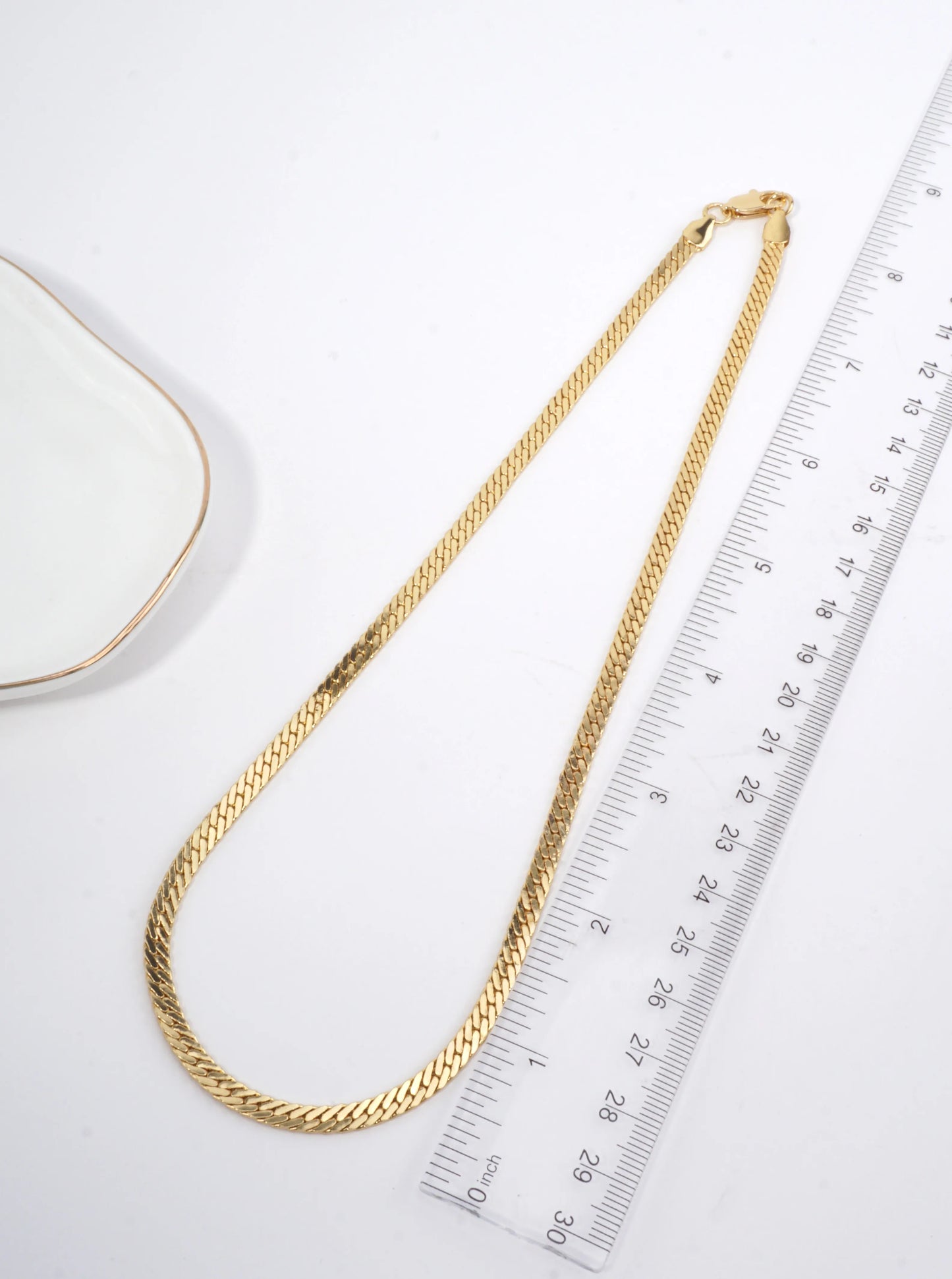 18 Inch Classic Herringbone Chain Necklace