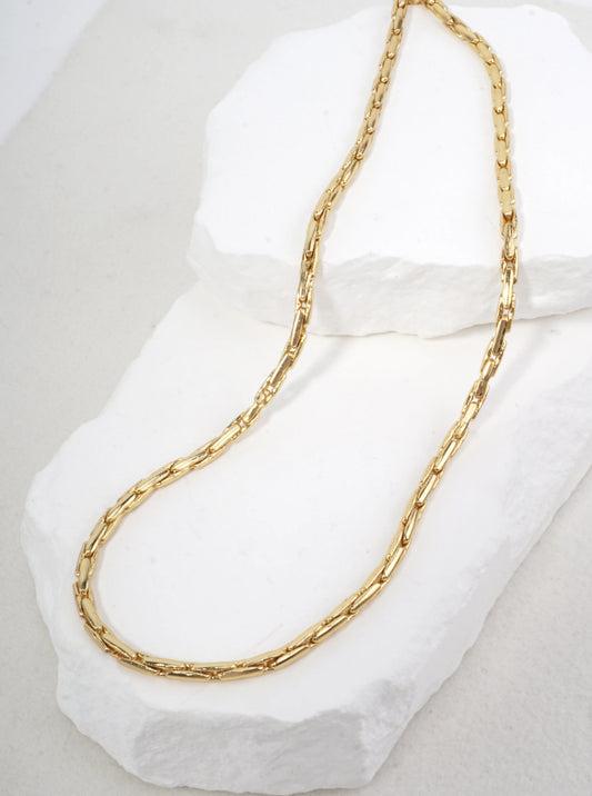 18 Inch Elegant Polished Brass Chain Necklace