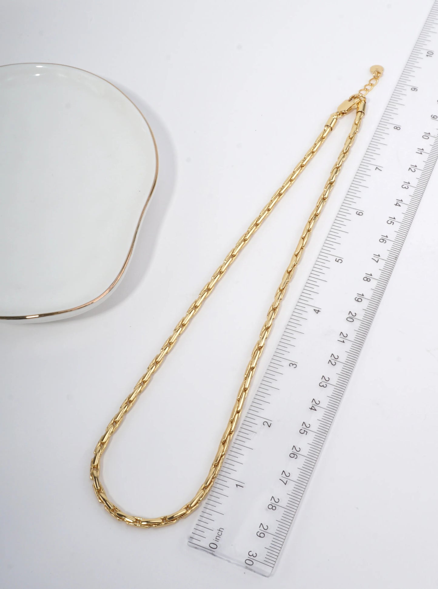 18 Inch Elegant Polished Brass Chain Necklace