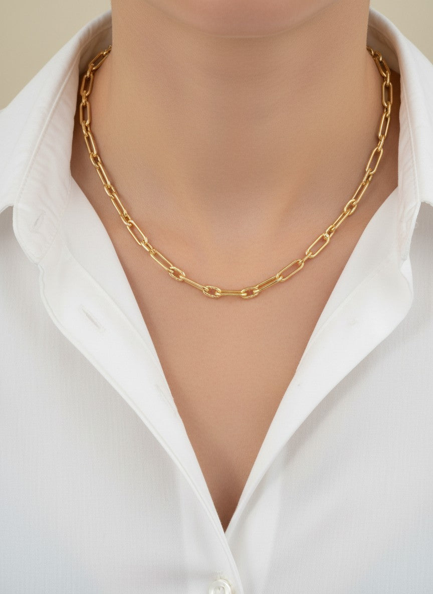18 Inch Elongated Link Chain Necklace