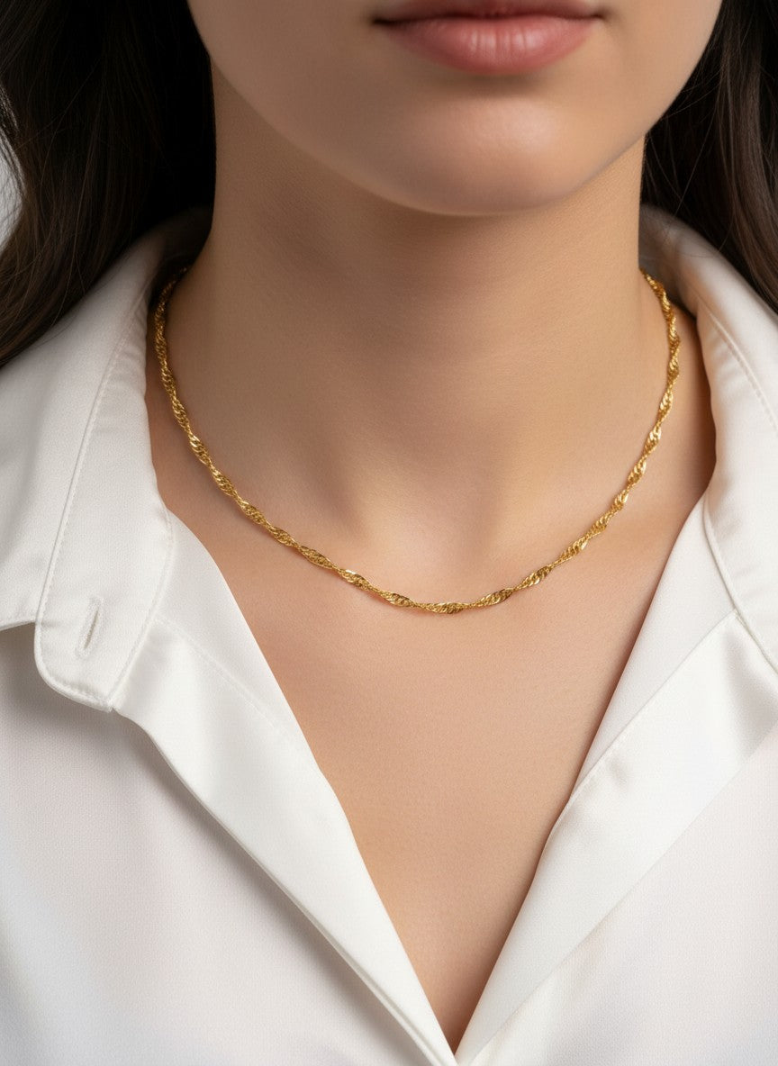 18 Inch Fine Twisted Chain Necklace