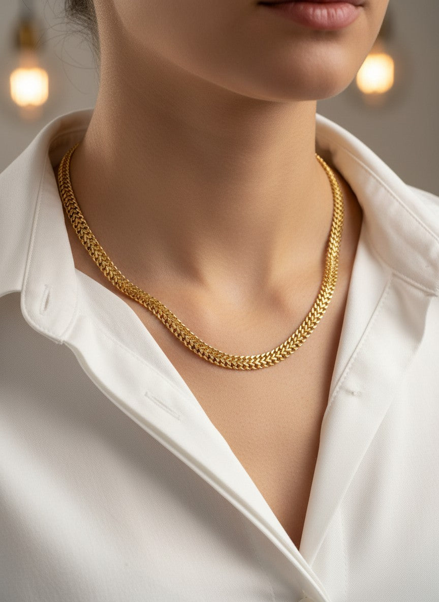 18 Inch Flat Cuban Chain Necklace