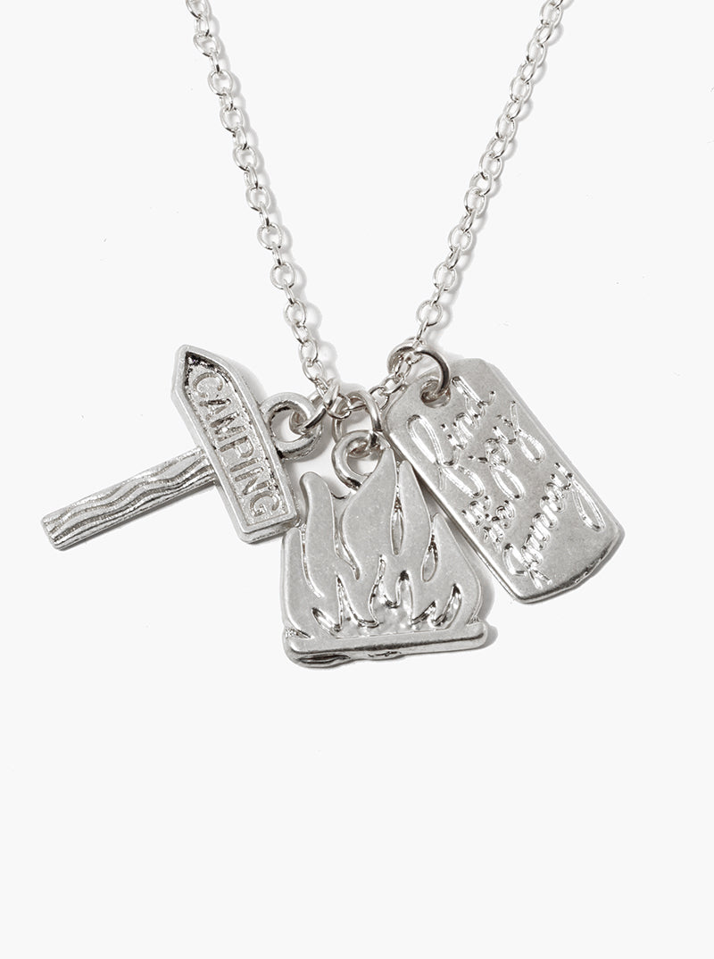 18 Inch Metal Camping Charms Pendant Necklace